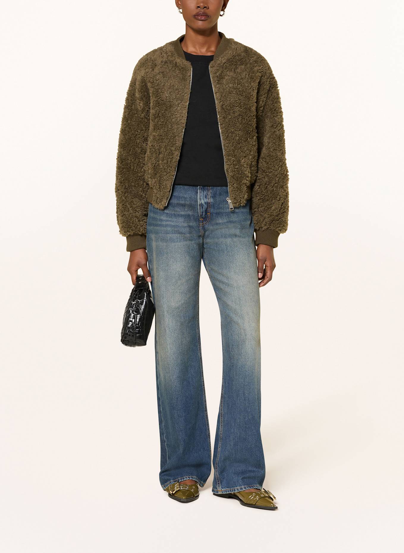 STUDIO AR Teddyfell-Jacke LAURA: KHAKI