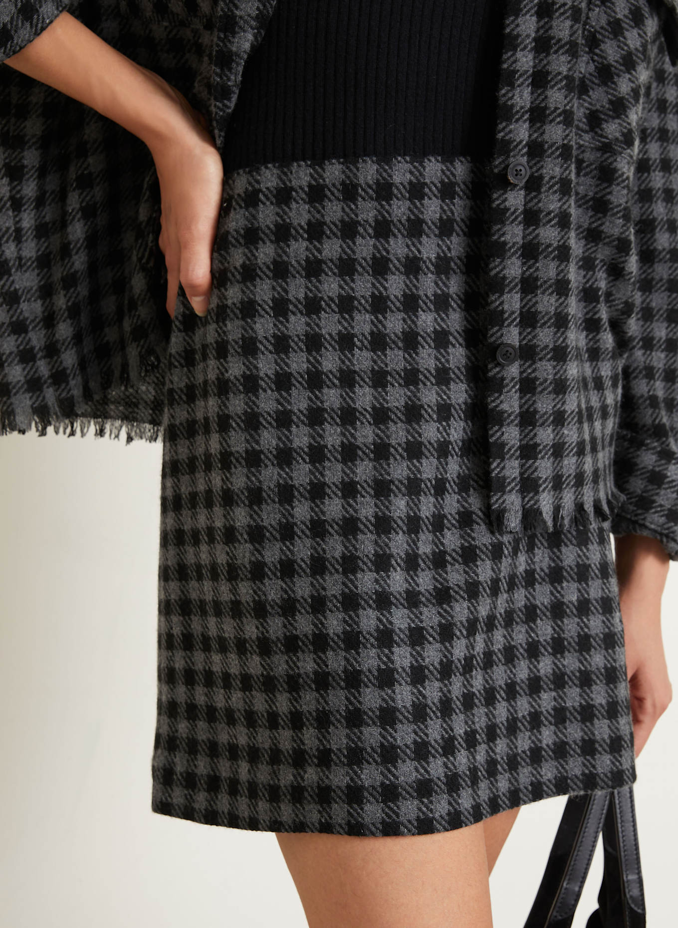 IRIS von ARNIM Jupe en cachemire NILIA: NOIR / GRIS