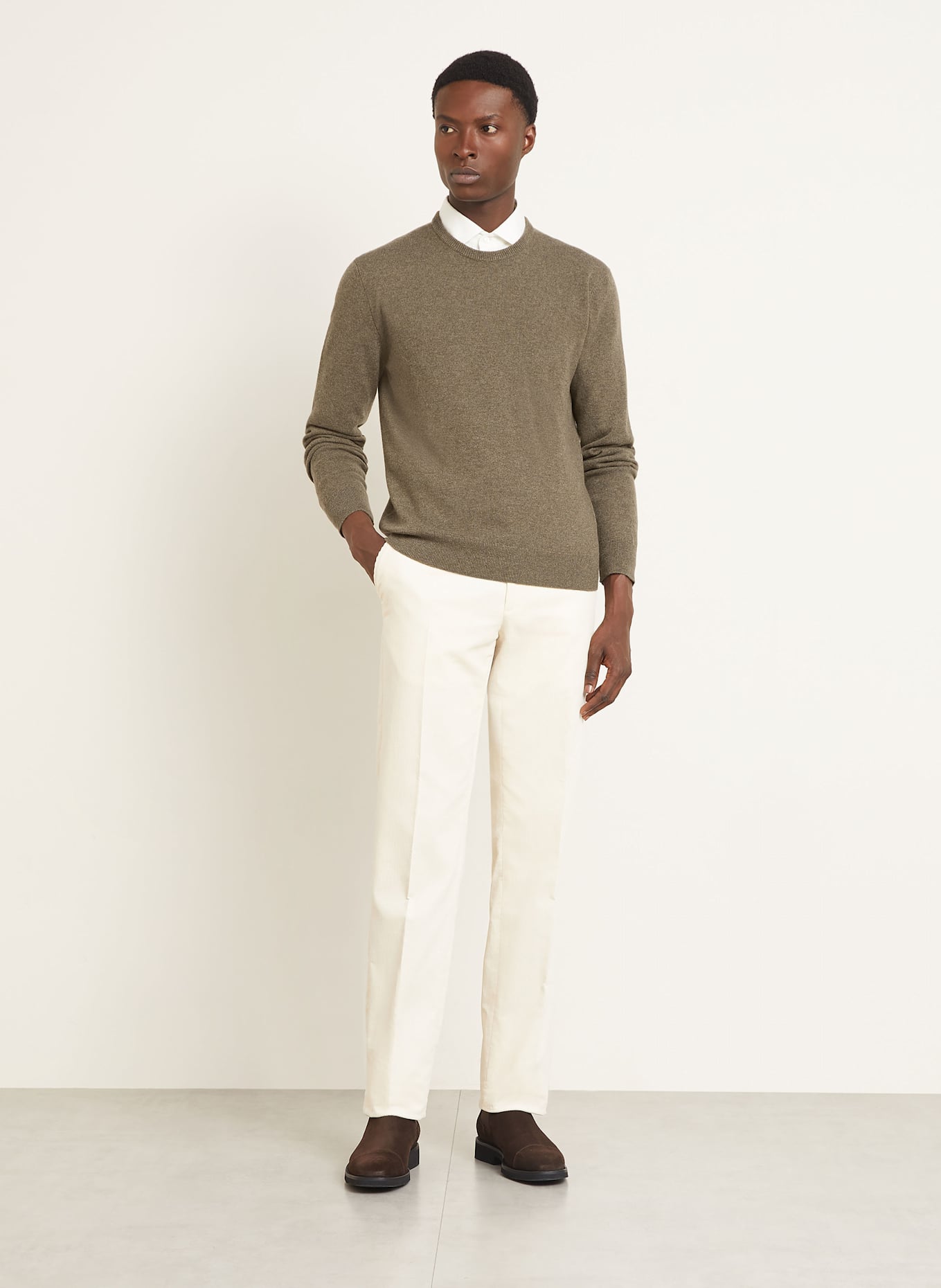 RALPH LAUREN PURPLE LABEL Cashmere-Pullover: KHAKI