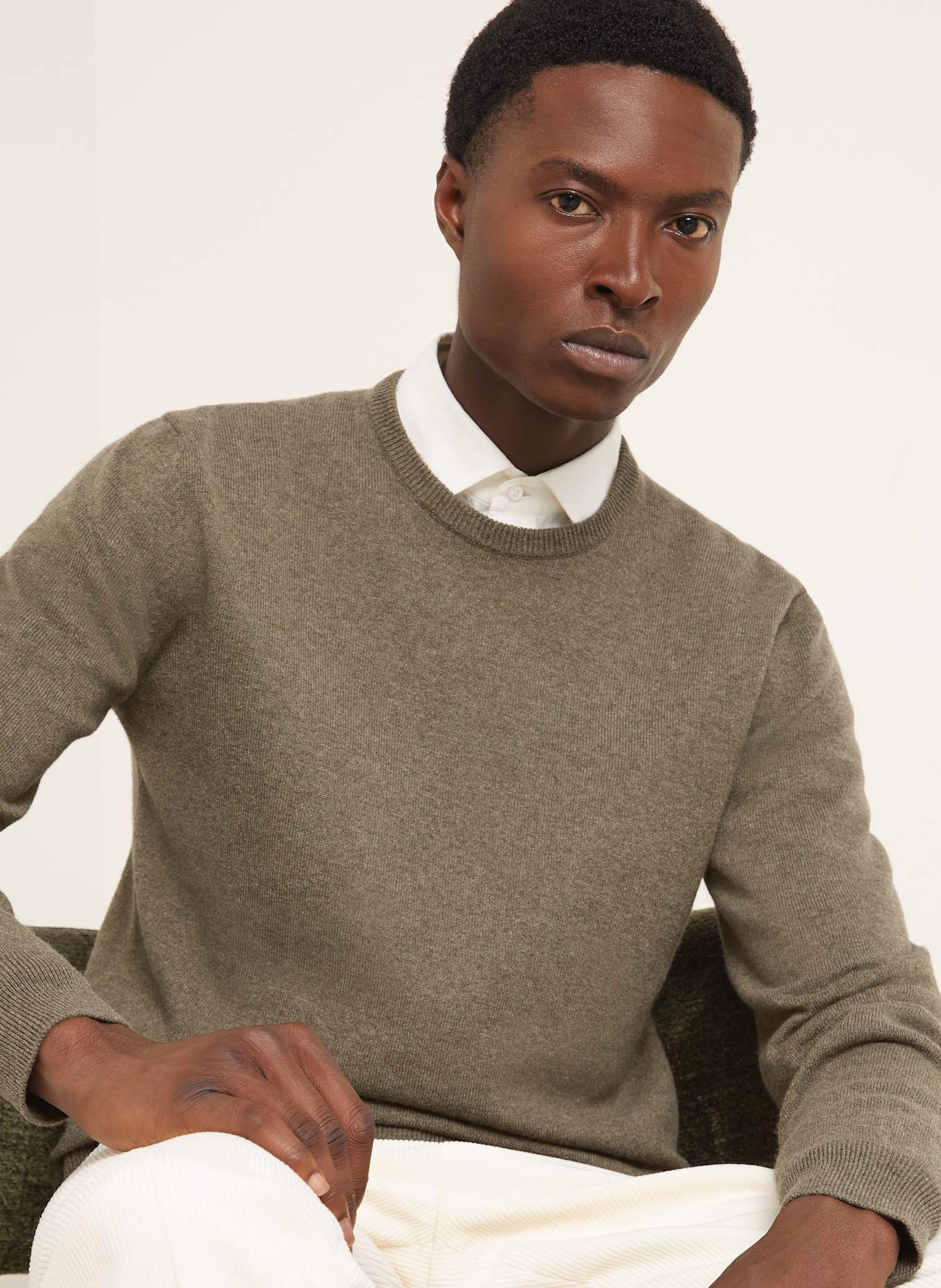 RALPH LAUREN PURPLE LABEL Cashmere-Pullover: KHAKI