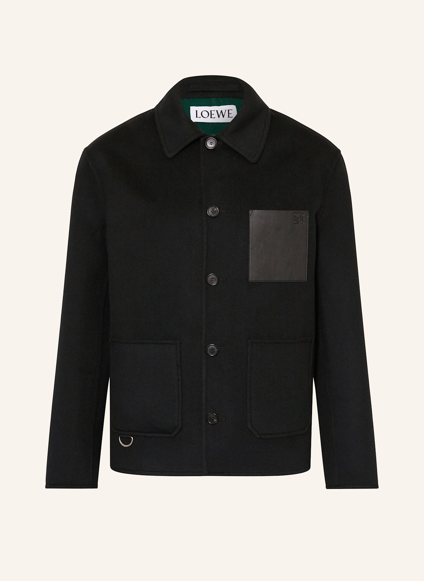 LOEWE Overjacket: SCHWARZ / GRÜN