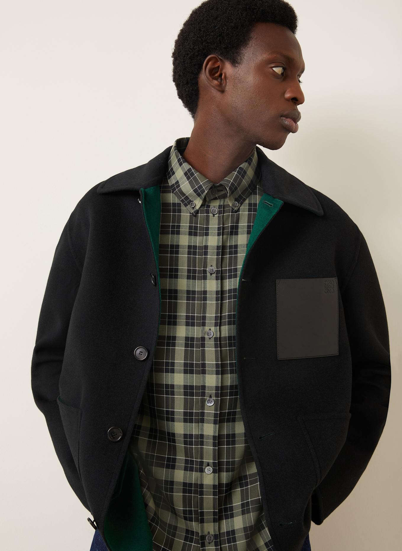 LOEWE Overjacket: SCHWARZ / GRÜN