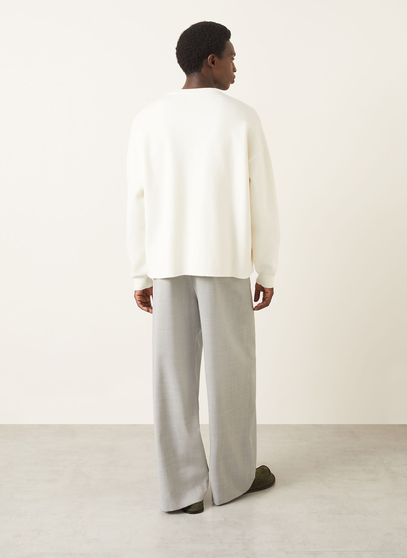 LOEWE Sweter ANAGRAM: ECRU / SZARY