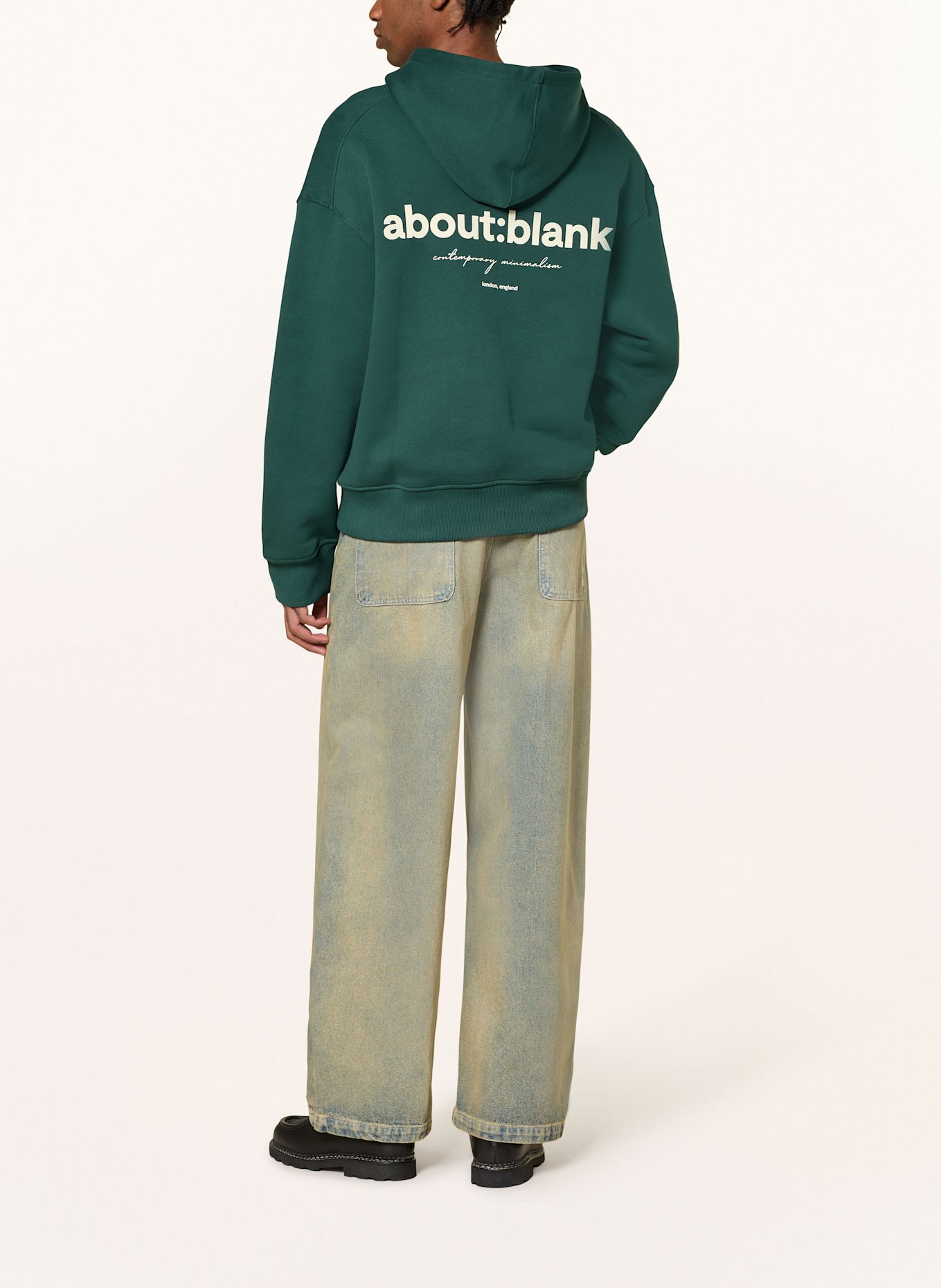 about:blank Hoodie: GRÜN / WEISS