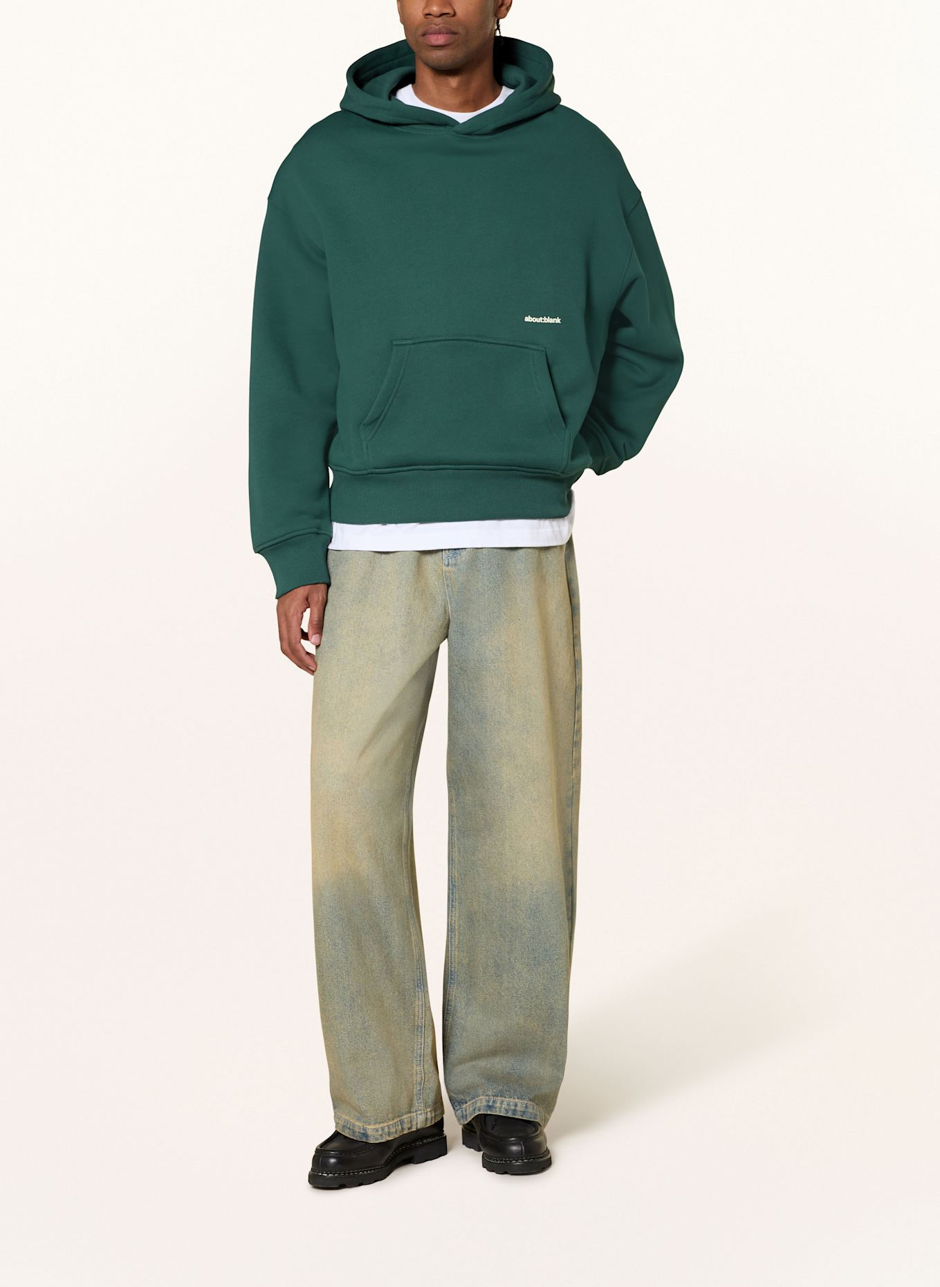 about:blank Hoodie: GRÜN / WEISS