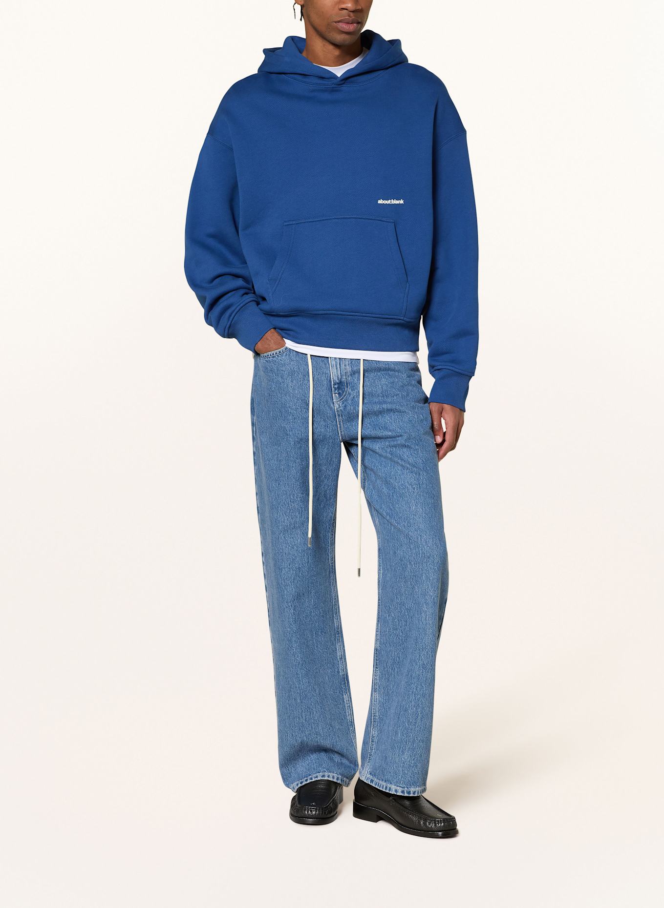 about:blank Hoodie: BLAU / WEISS