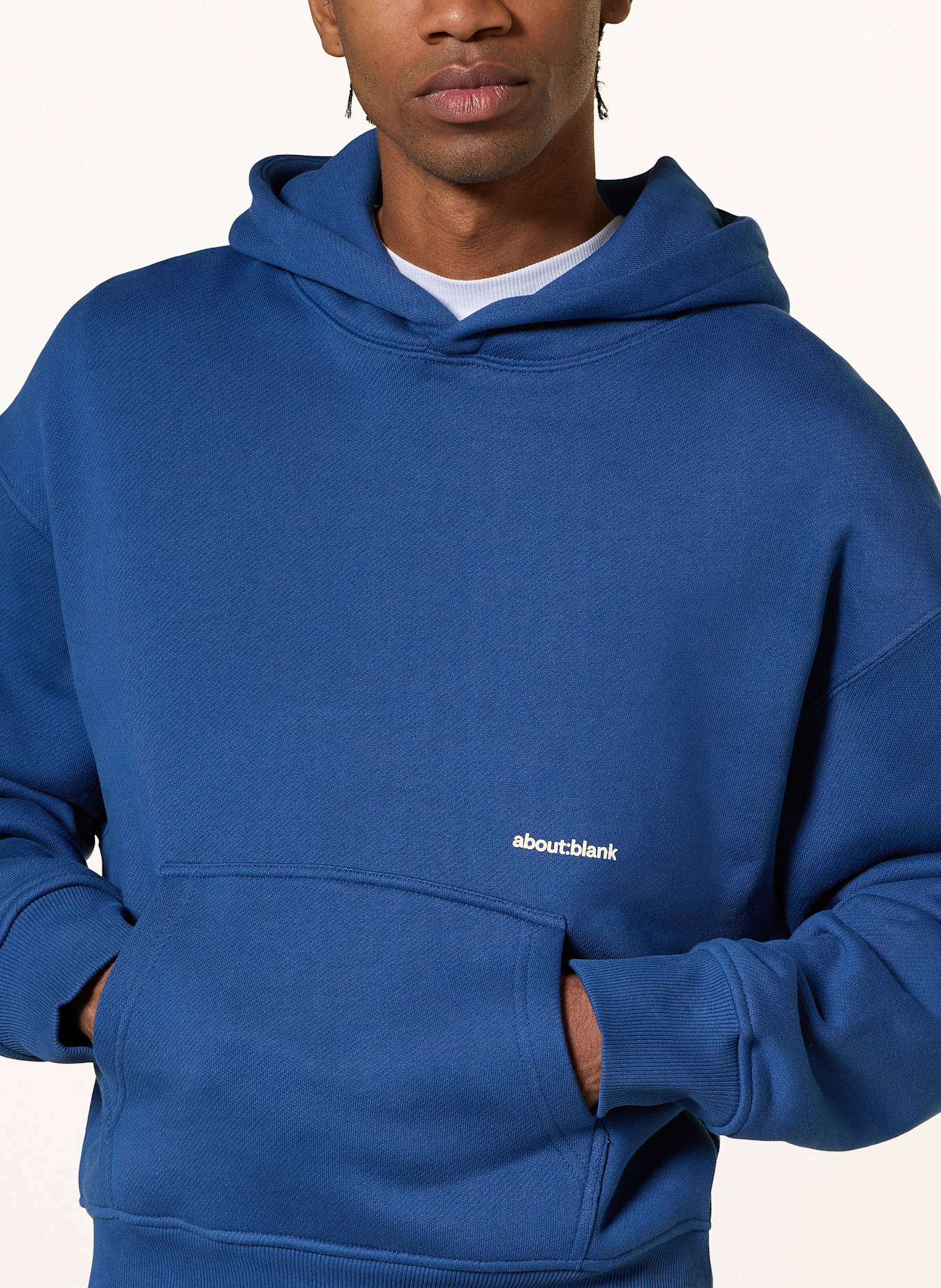 about:blank Hoodie: BLAU / WEISS