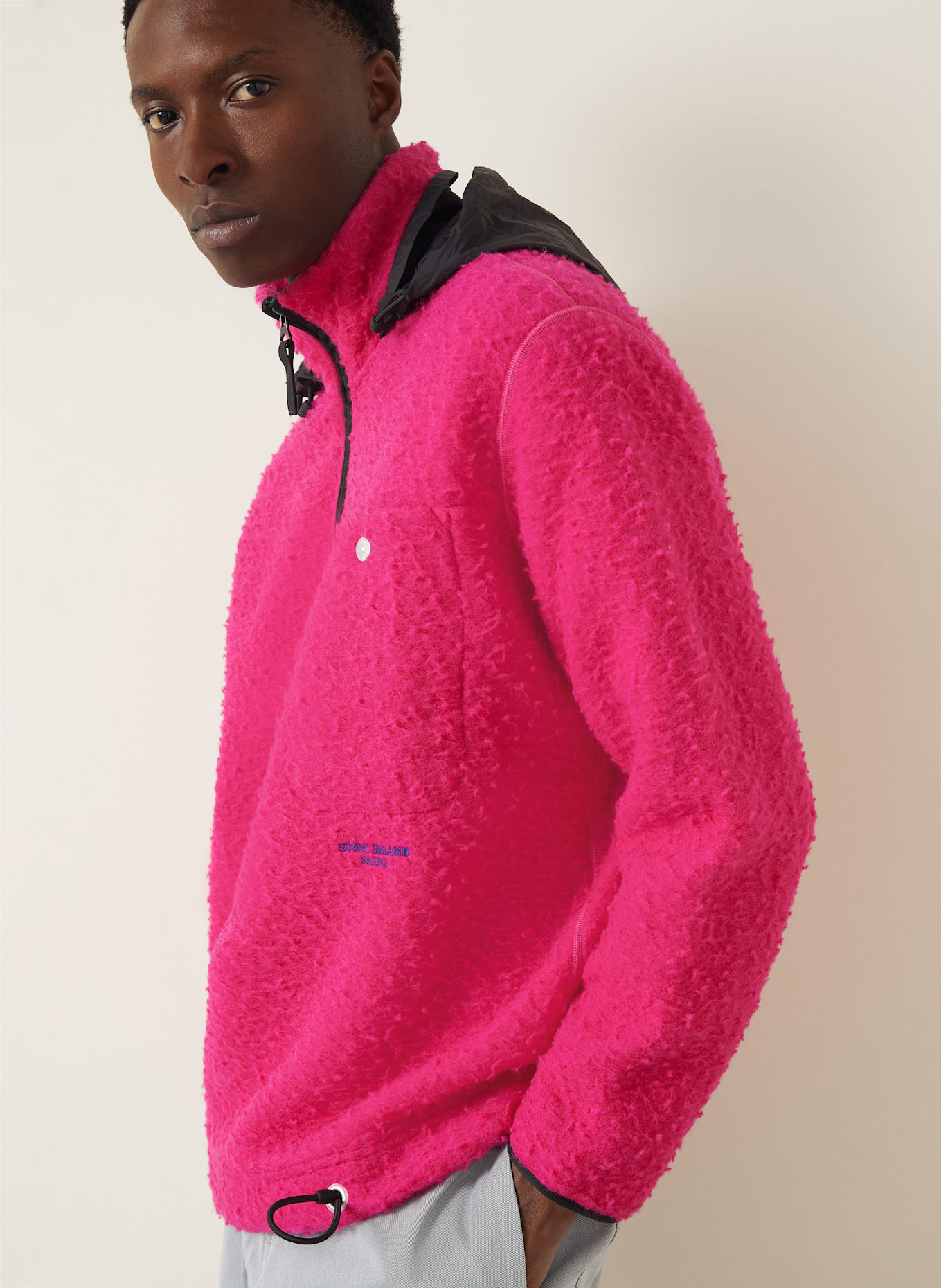 STONE ISLAND Fleecejacke: FUCHSIA