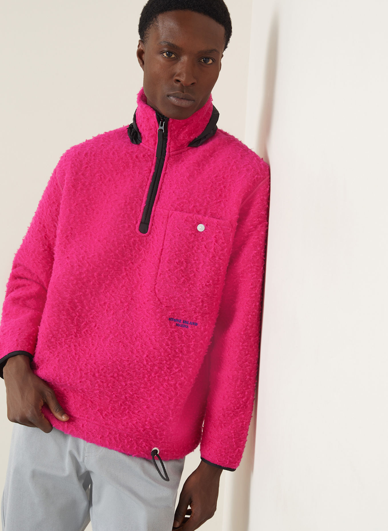 STONE ISLAND Fleecejacke: FUCHSIA
