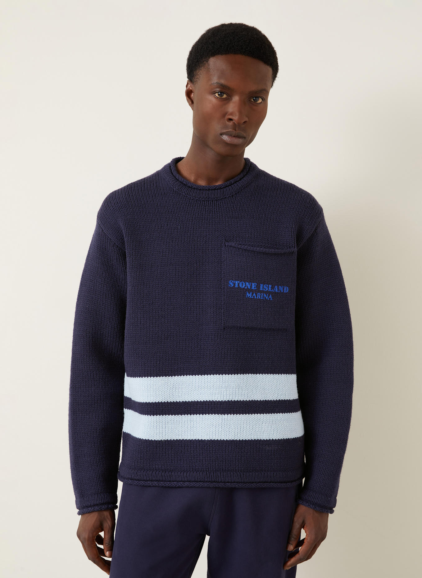 STONE ISLAND Pullover MARINA: DUNKELBLAU / HELLBLAU