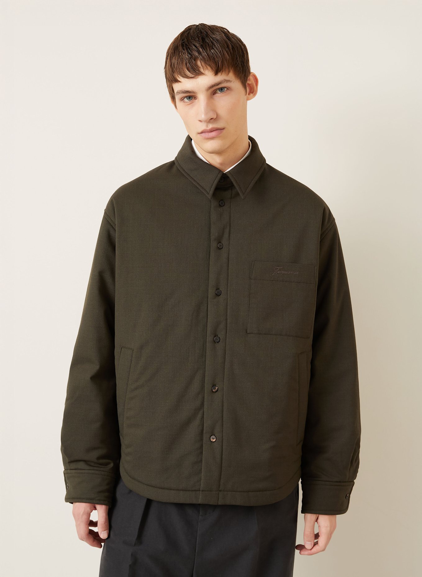 JACQUEMUS Overshirt LA CHEMISE BOULANGER in khaki