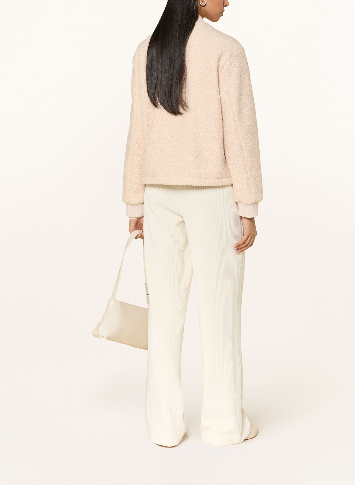 MILANO ITALY Bouclé-Jacke: CREME