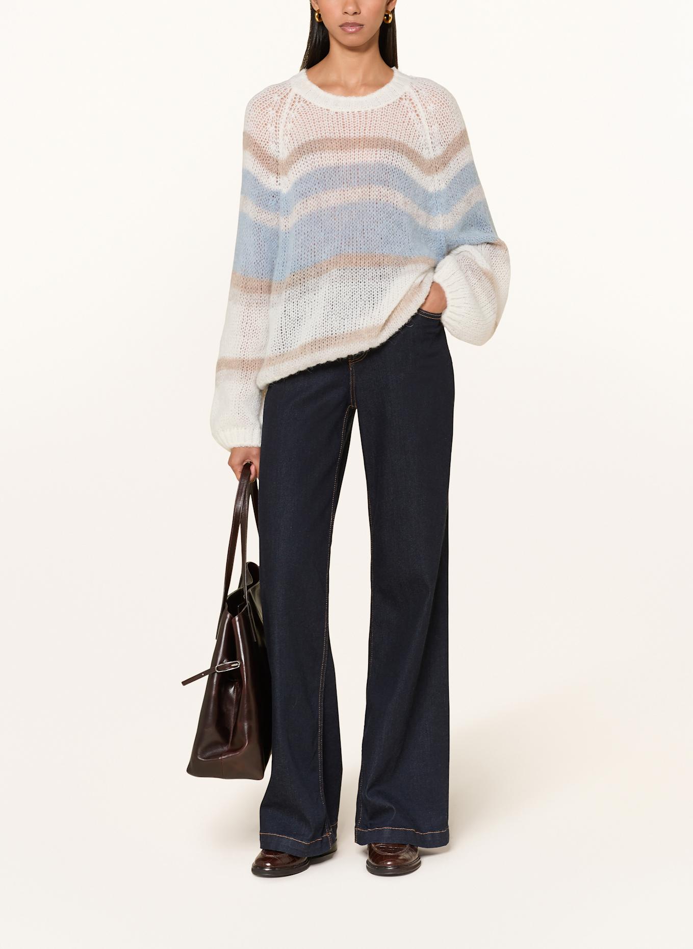 MILANO ITALY Pullover: ECRU / HELLBLAU / TAUPE