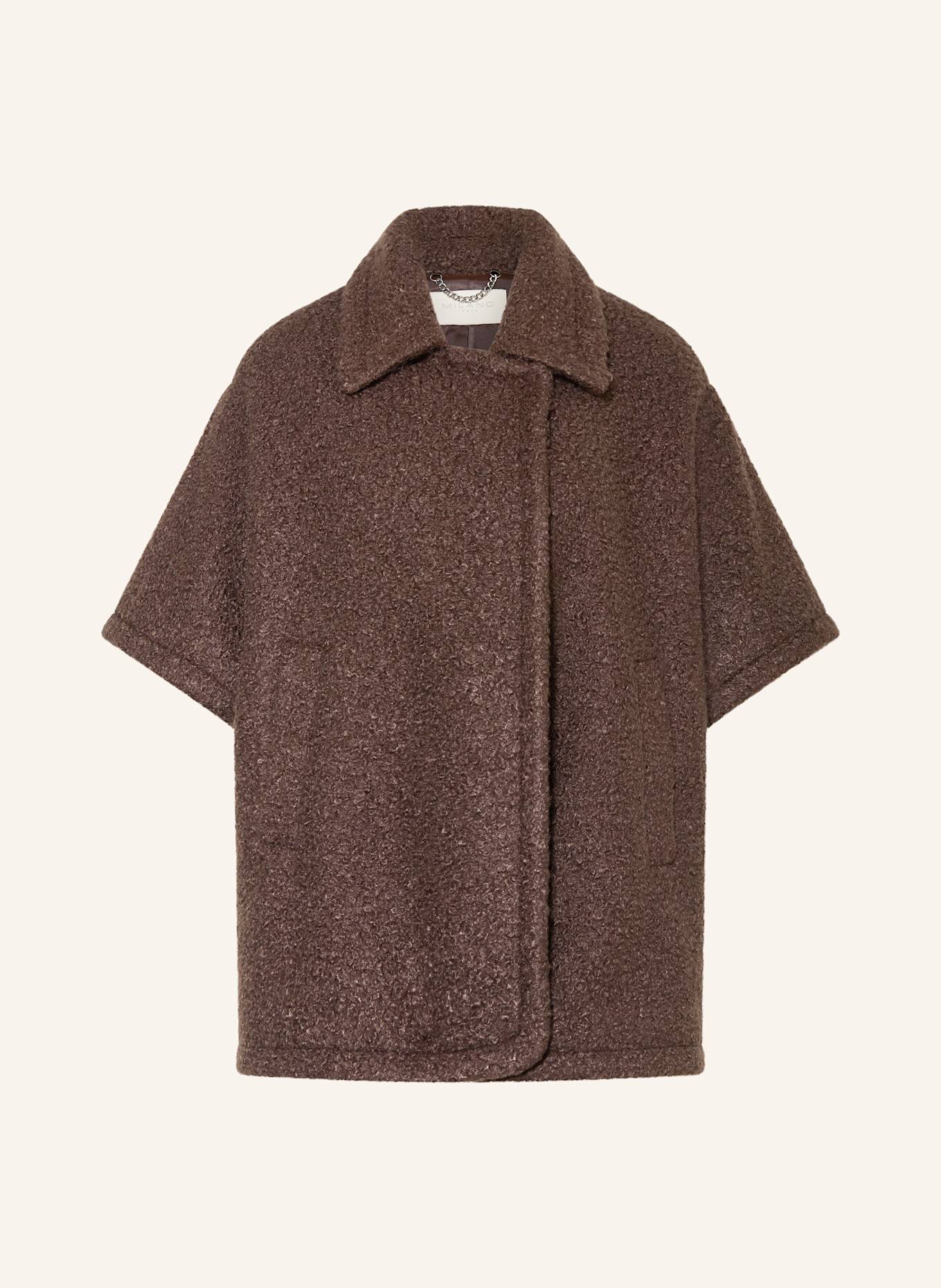 MILANO ITALY Bouclé-Cape: BRAUN