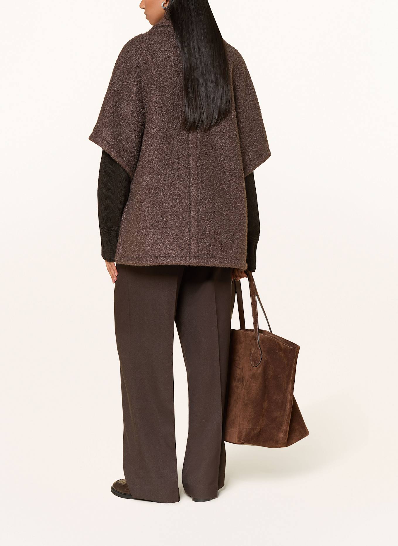 MILANO ITALY Bouclé-Cape: BRAUN