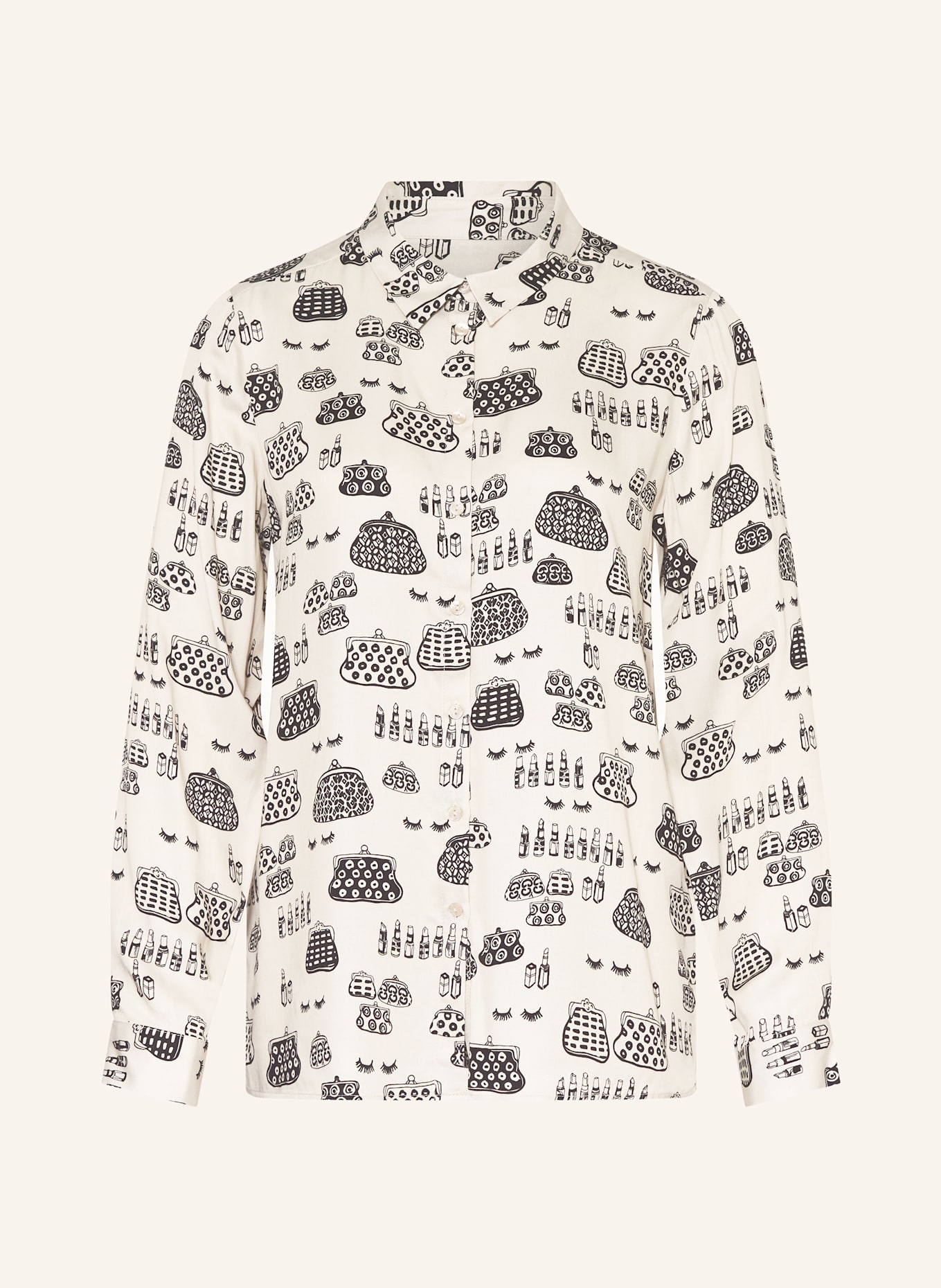 MILANO ITALY Hemdbluse: CREME / SCHWARZ