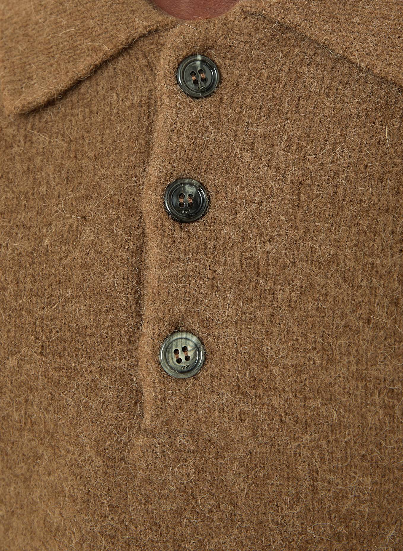 AMI PARIS Sweater with alpaca: BROWN