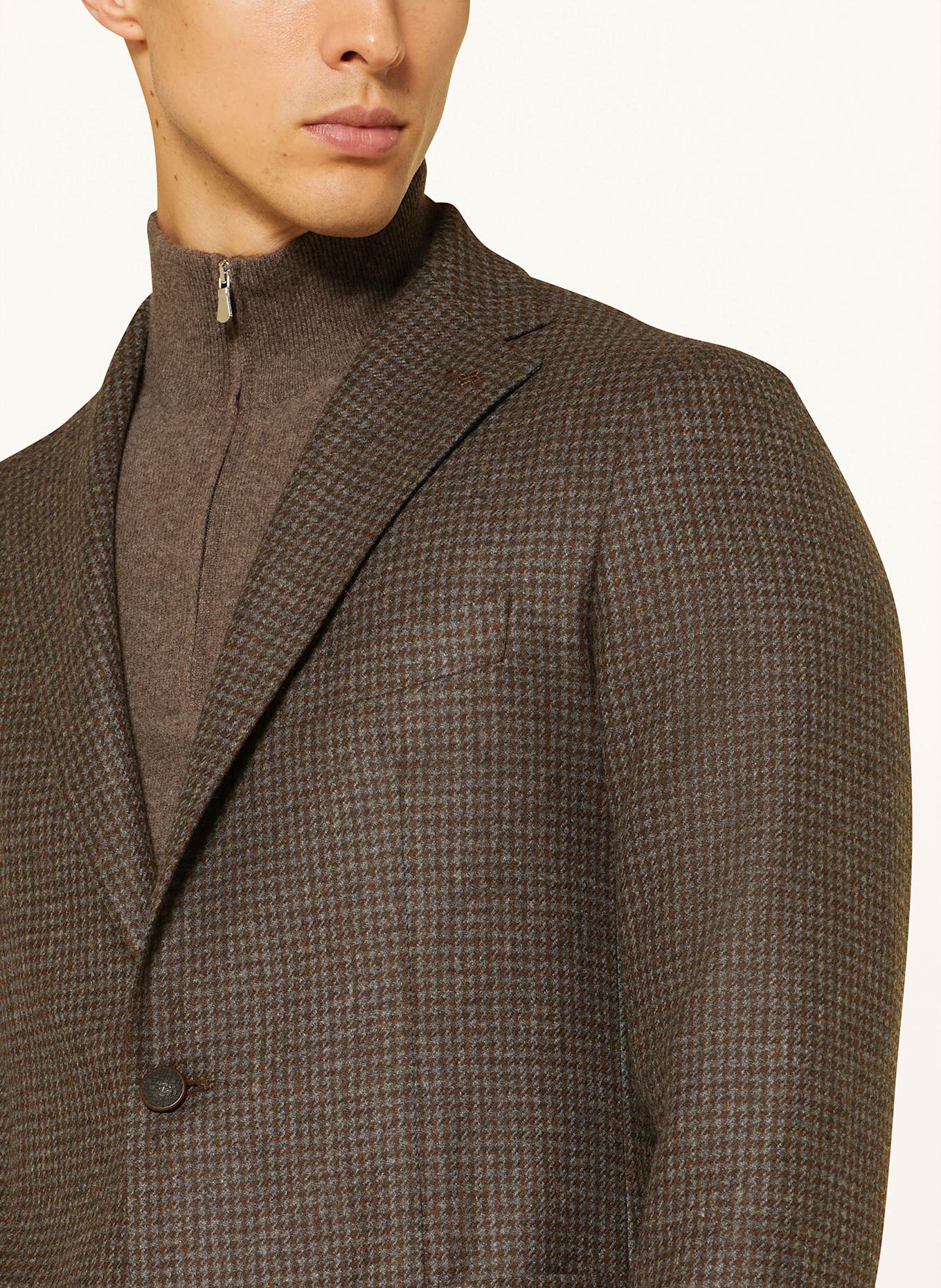 TAGLIATORE Veste coupe classique: MARRON / MARRON FONCÉ