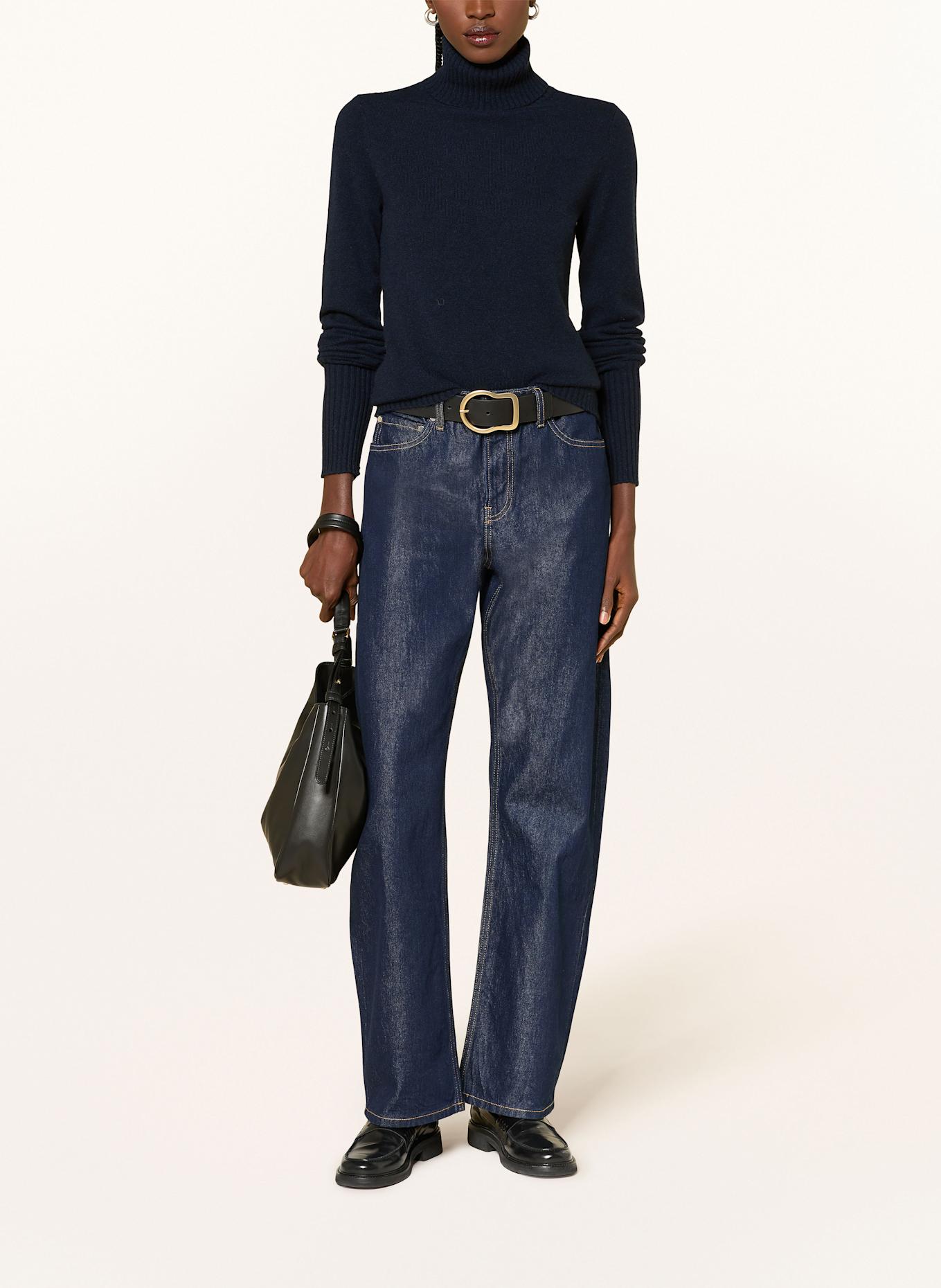 FTC CASHMERE Rollkragenpullover aus Cashmere: DUNKELBLAU