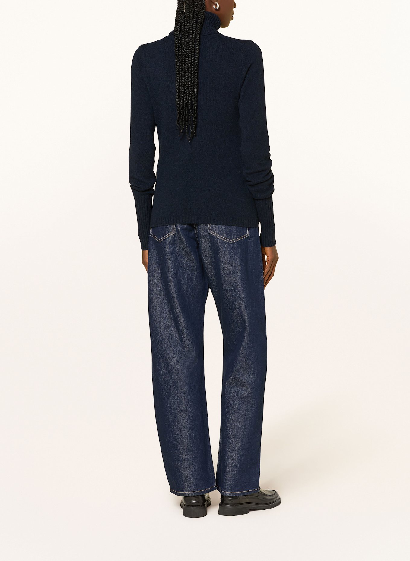 FTC CASHMERE Rollkragenpullover aus Cashmere: DUNKELBLAU