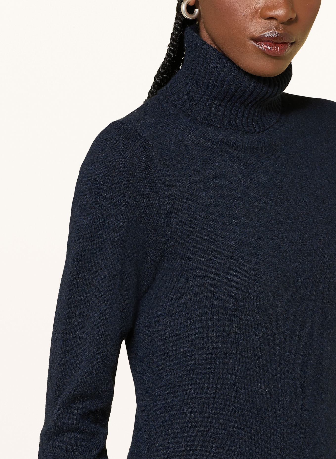 FTC CASHMERE Rollkragenpullover aus Cashmere: DUNKELBLAU