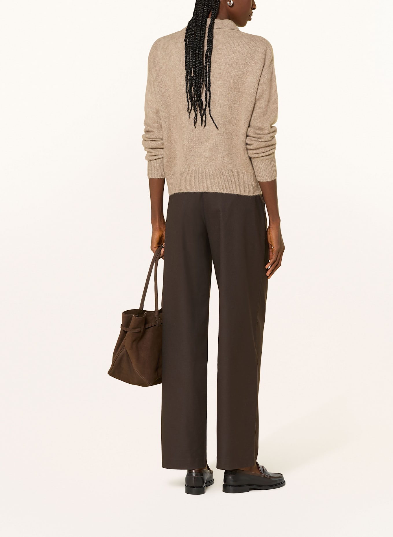 ALMADA LABEL Kašmírový svetr KAIA: SVĚTLE HNĚDÁ