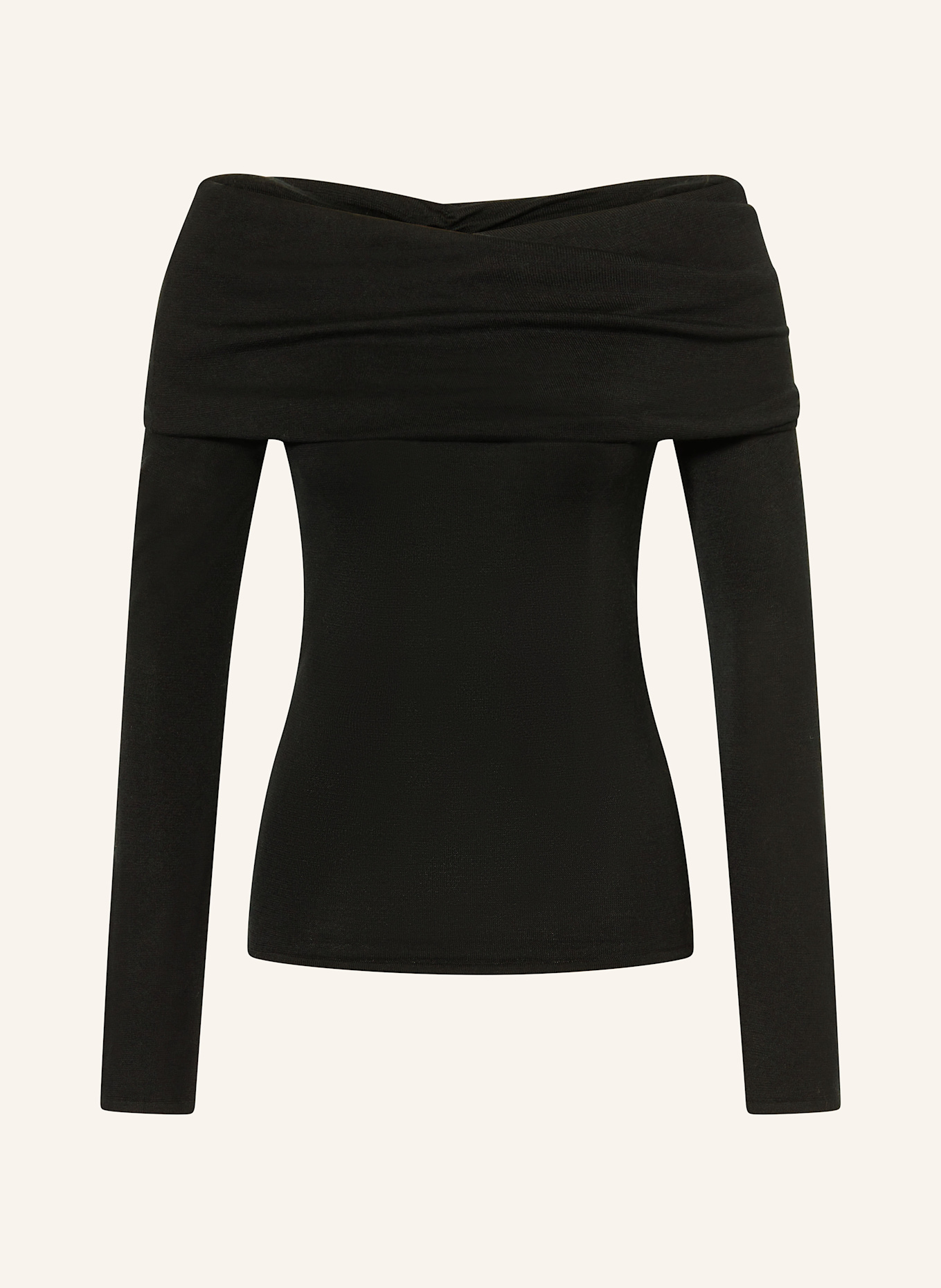 ALMADA LABEL CARA off-shoulder sweater with silk: BLACK