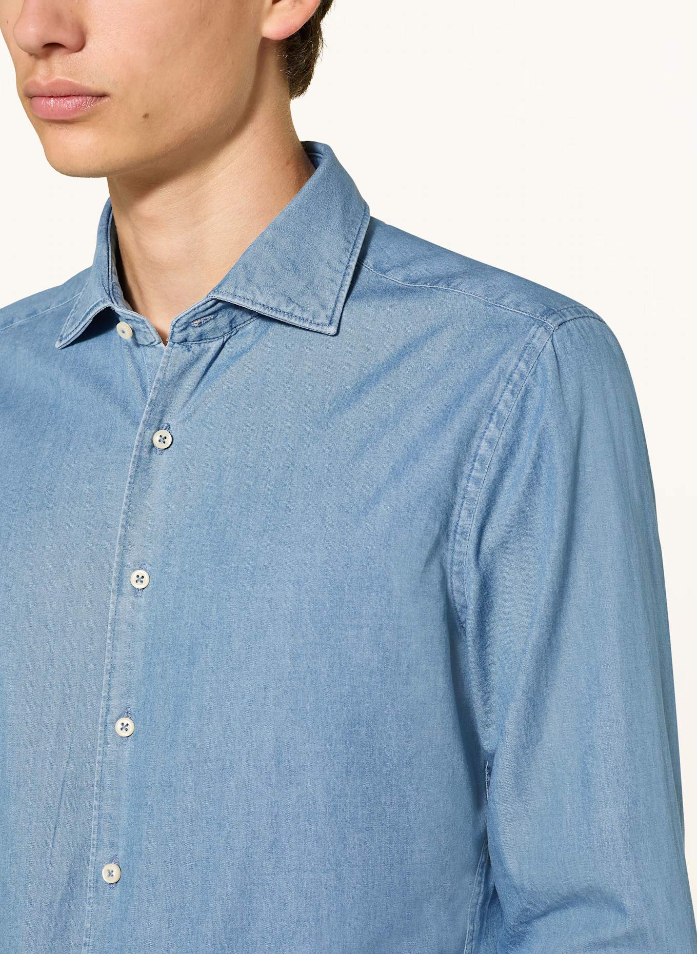 1863 by ETERNA Jeanshemd Slim Fit: BLAU