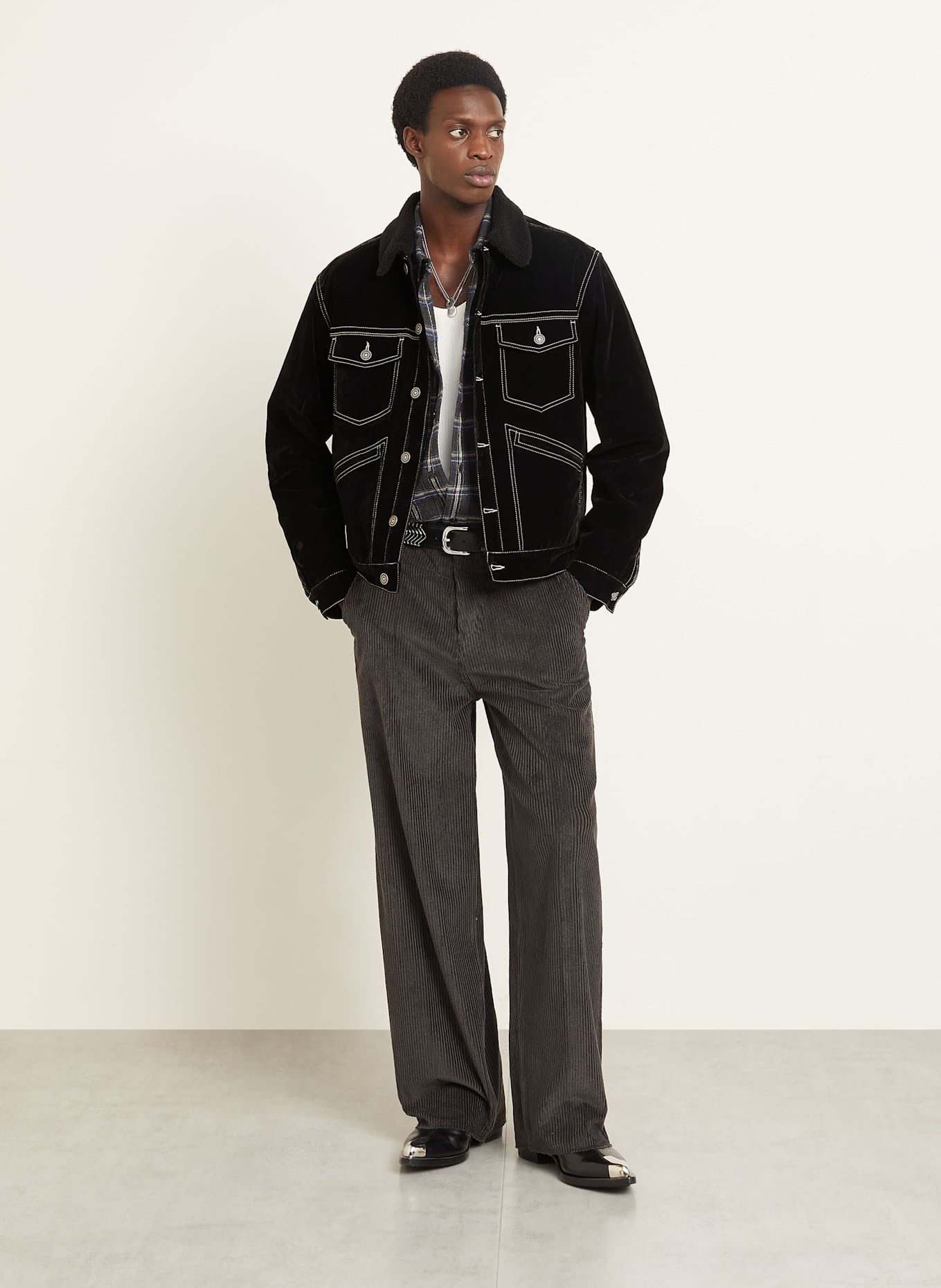 ISABEL MARANT Overjacket z aksamitu JANGO: CZARNY