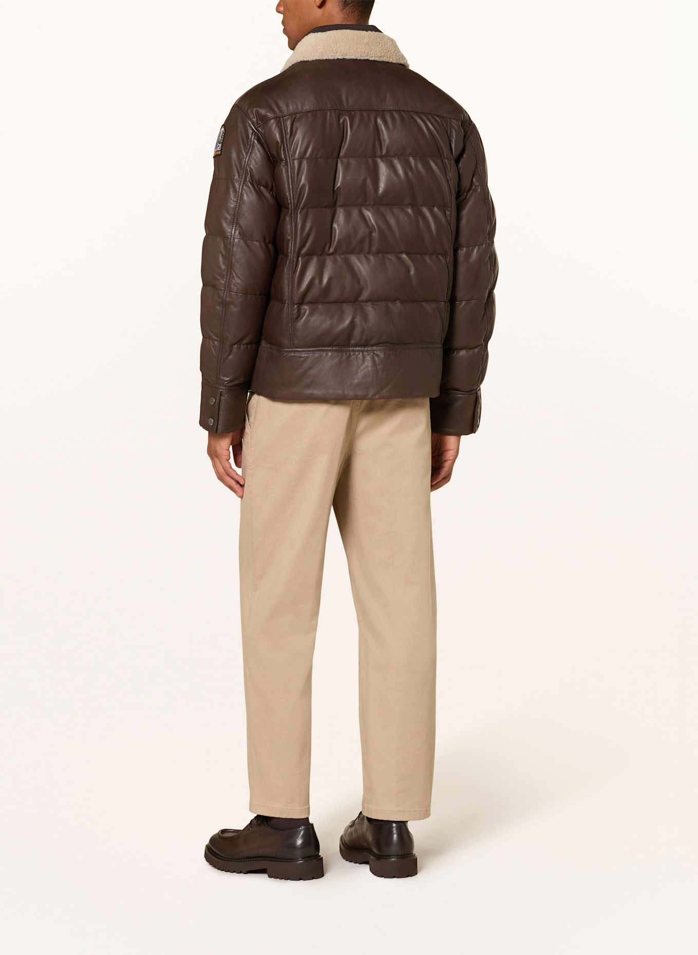 PARAJUMPERS Lederjacke GIAN: DUNKELBRAUN