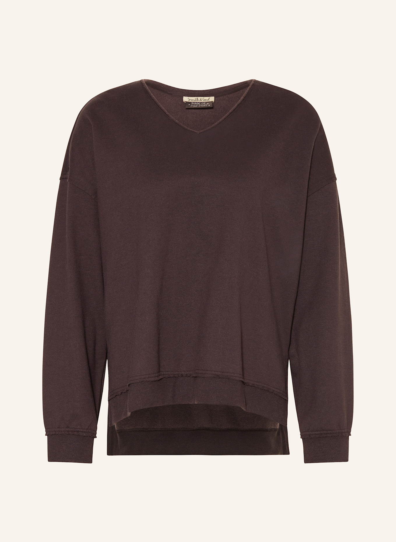 Smith & Soul Oversize-Sweatshirt: DUNKELBRAUN / WEISS