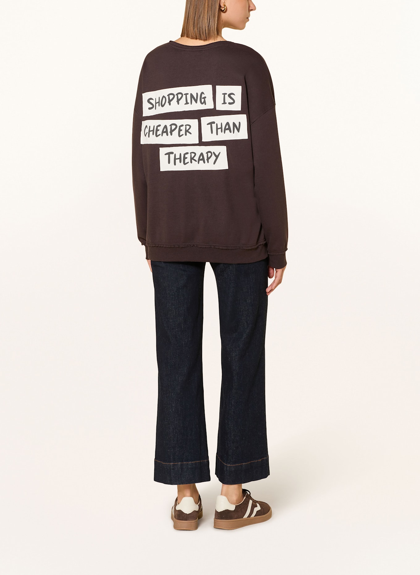 Smith & Soul Oversize-Sweatshirt: DUNKELBRAUN / WEISS