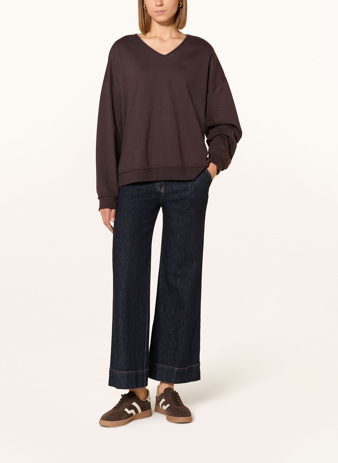 Smith & Soul Oversize-Sweatshirt: DUNKELBRAUN / WEISS