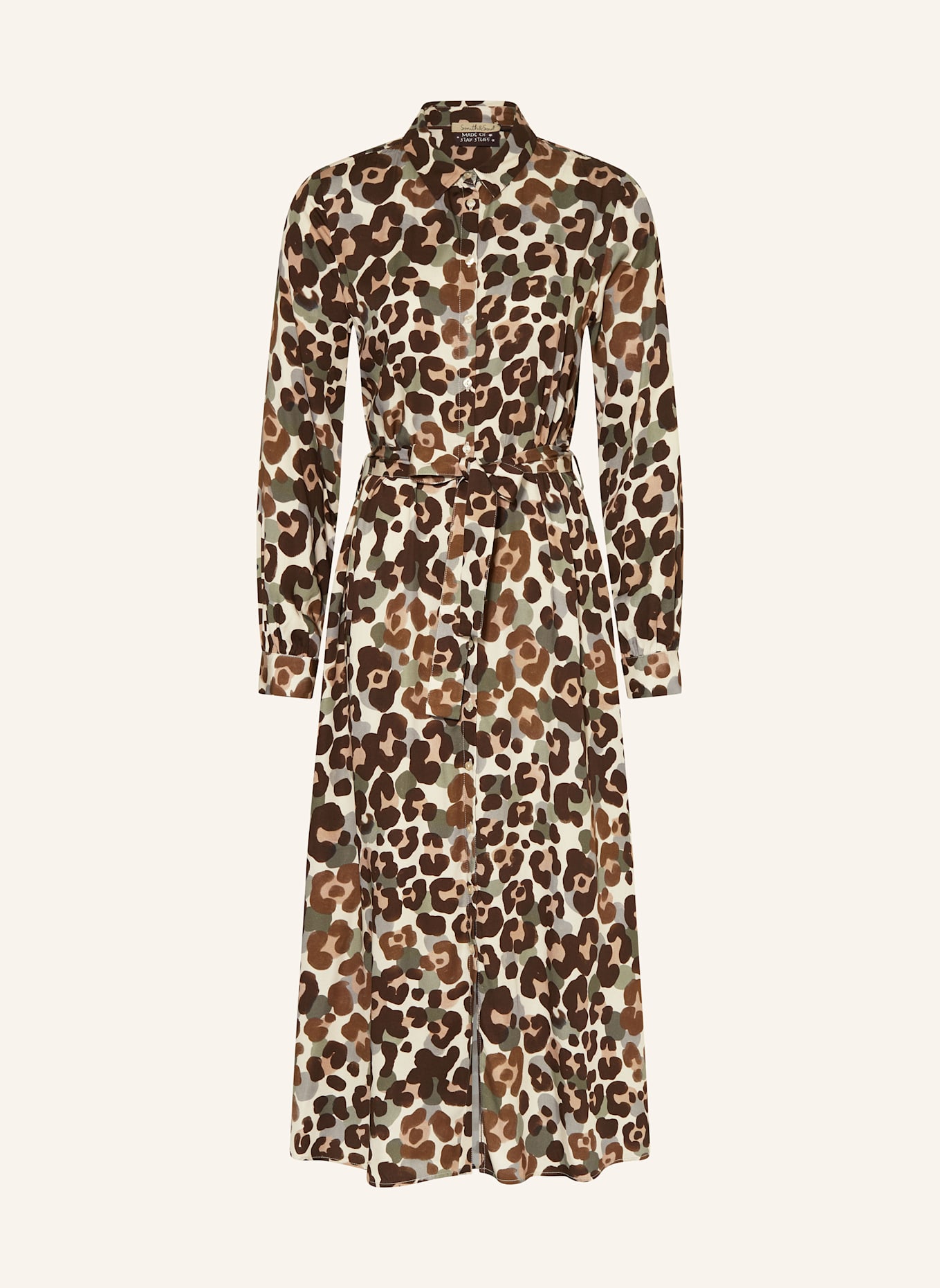 Smith & Soul Hemdblusenkleid: CREME / BRAUN / GRAU