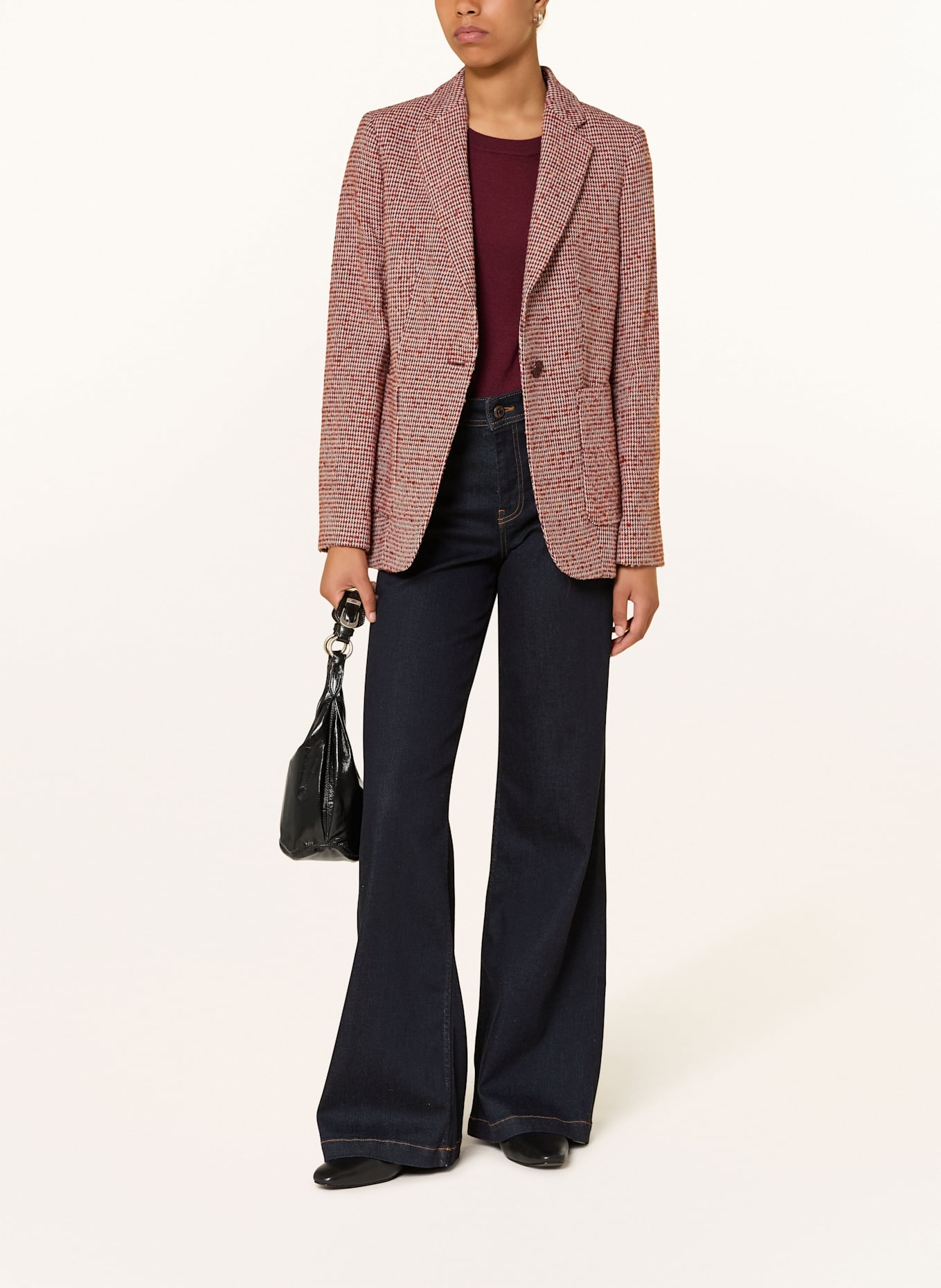 Rich & Royal Marlenehose aus Bouclé: HELLROT / DUNKELROT