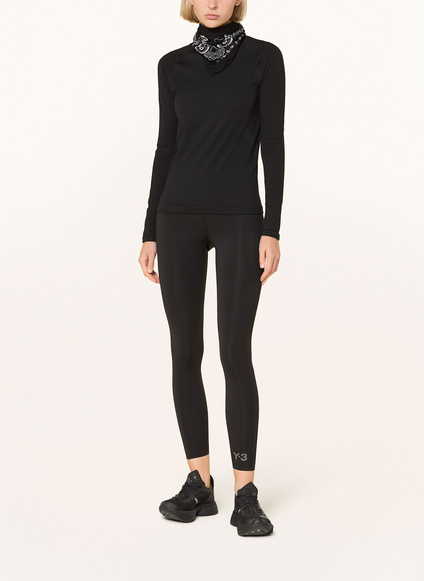 Y-3 Lauf-Tights: SCHWARZ