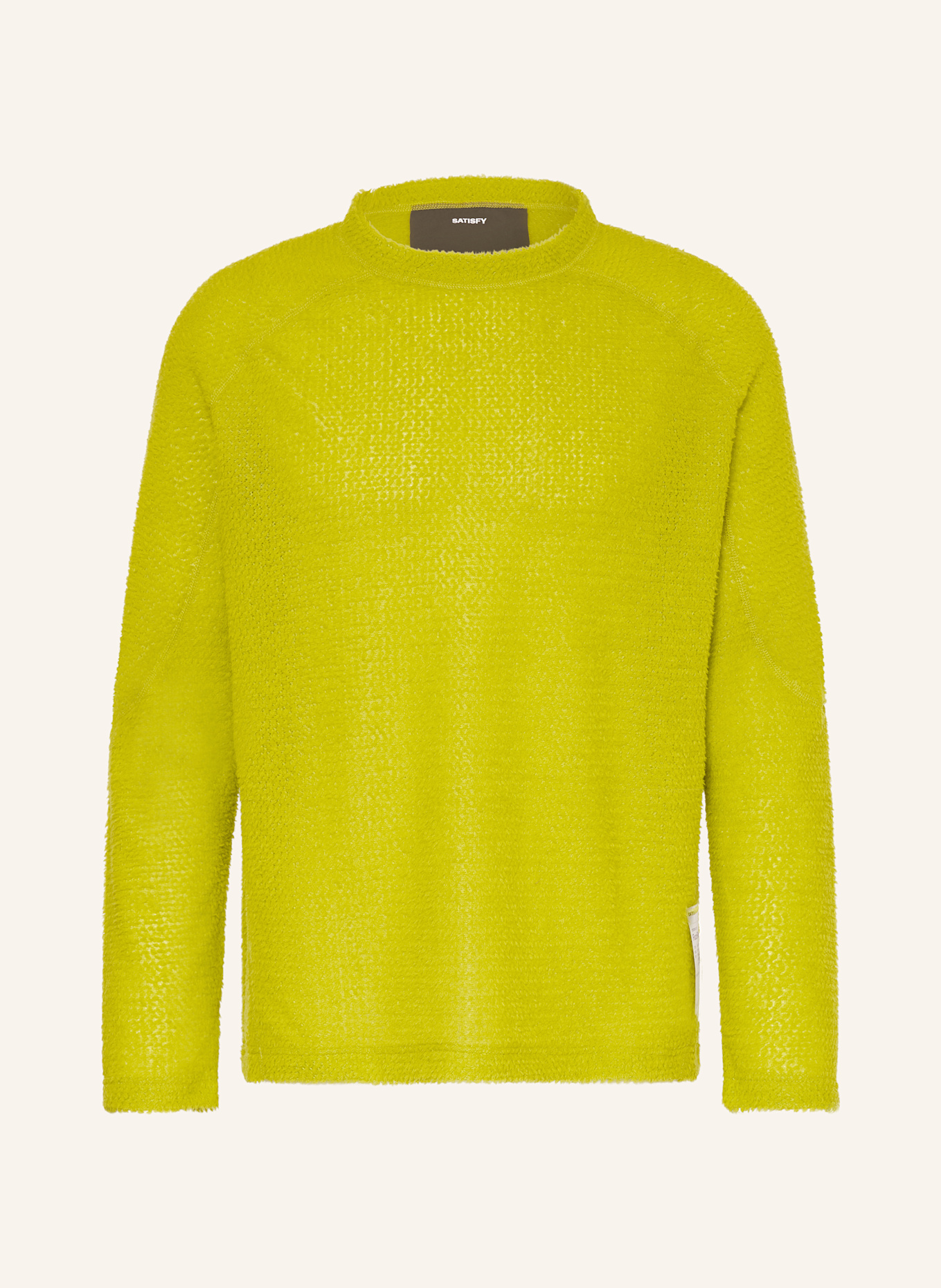 SATISFY FUZZFLEECE™ AD running shirt: NEON GREEN