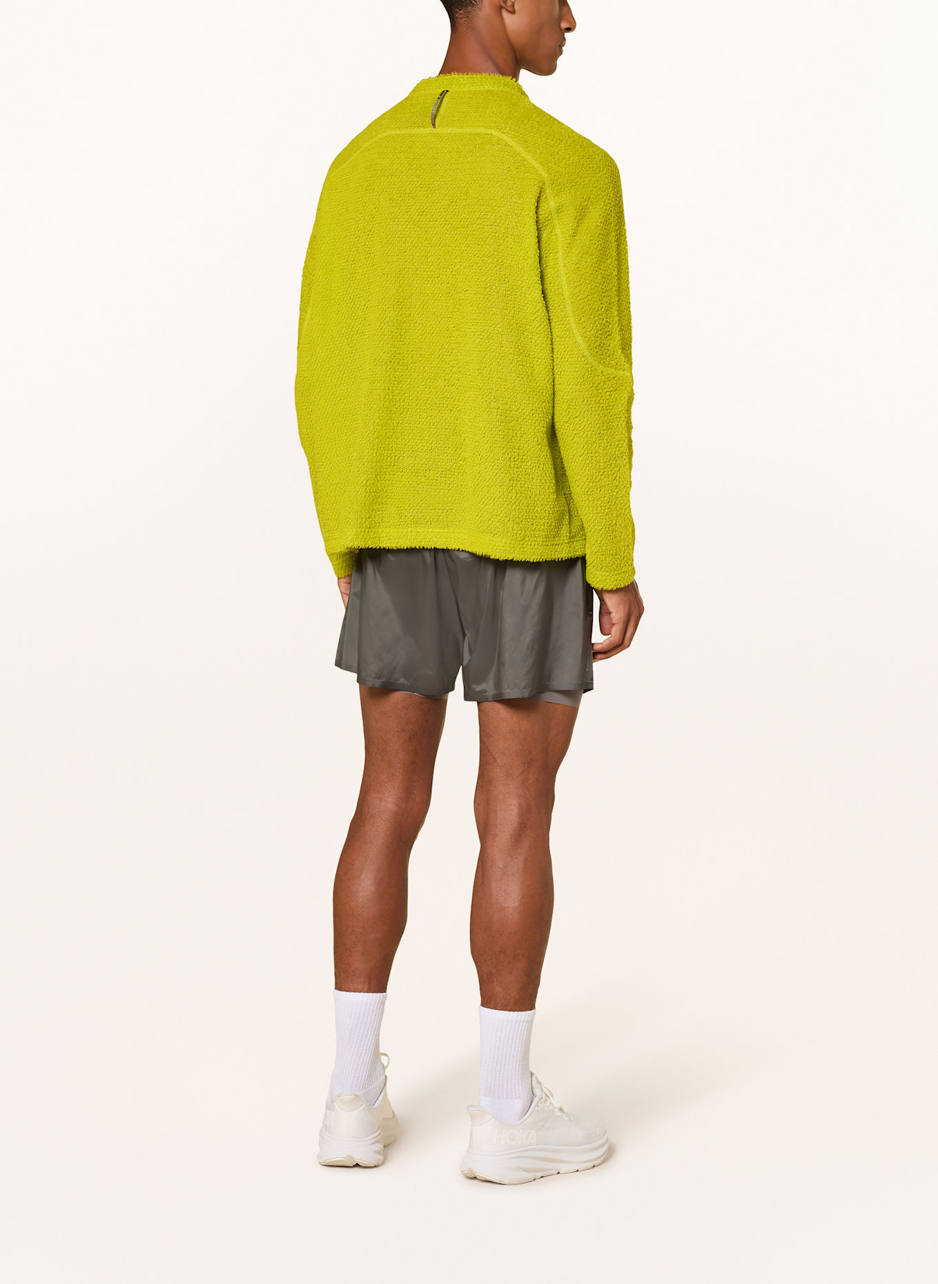 SATISFY FUZZFLEECE™ AD running shirt: NEON GREEN