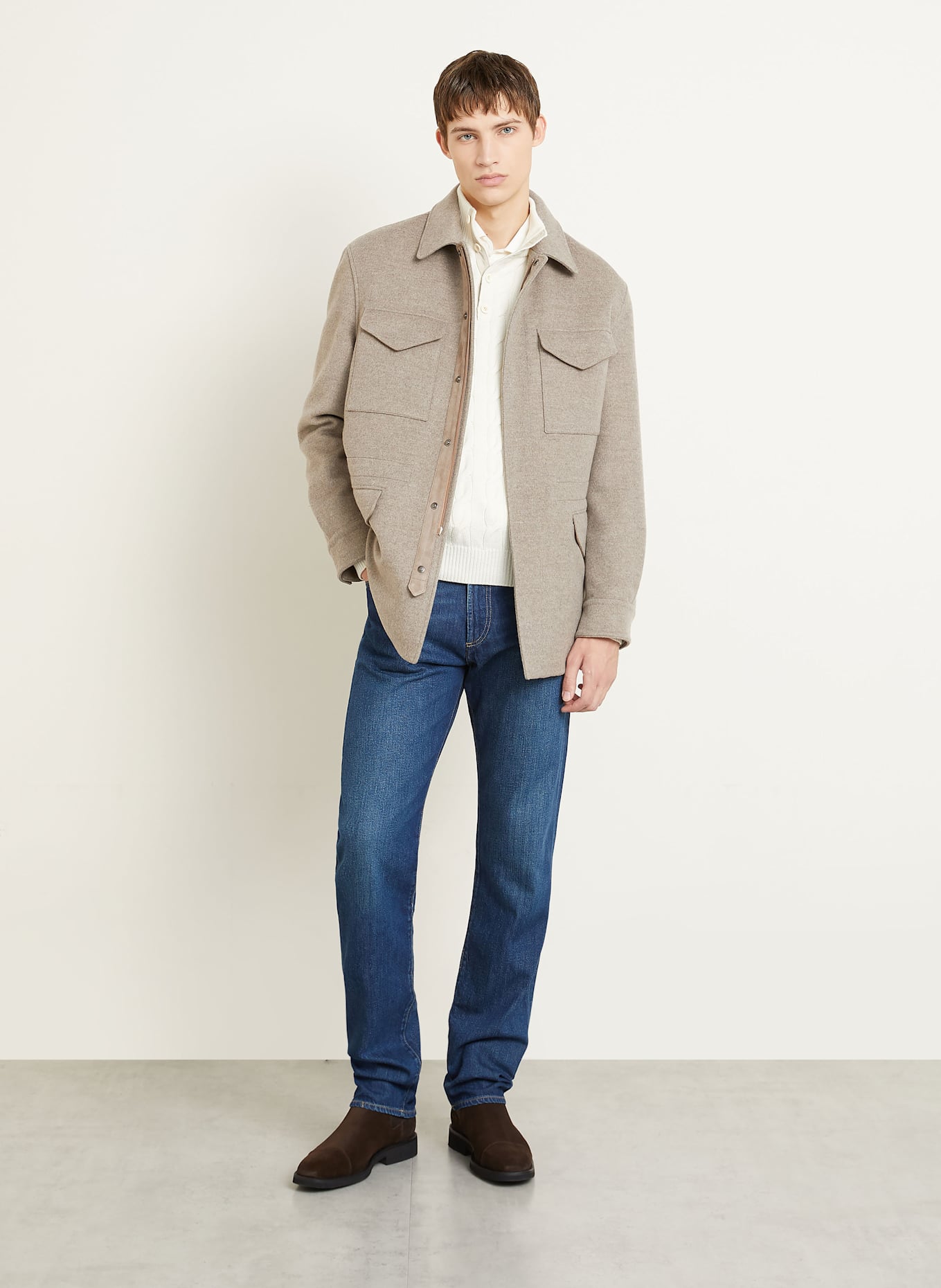 RALPH LAUREN PURPLE LABEL Cashmere-Troyer: ECRU