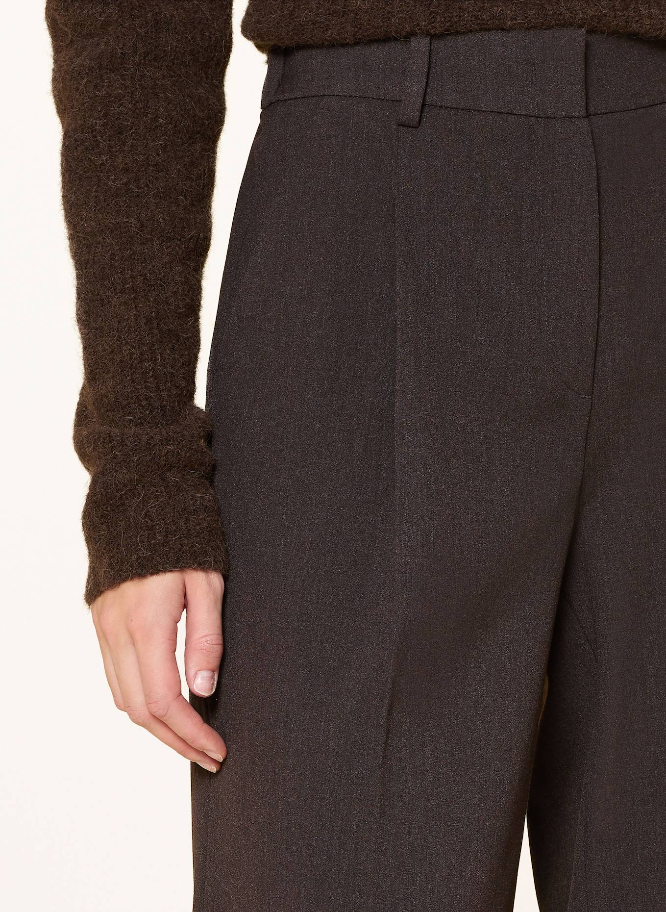 OPUS PANTS Wide leg trousers MOIRA SOUL: DARK BROWN