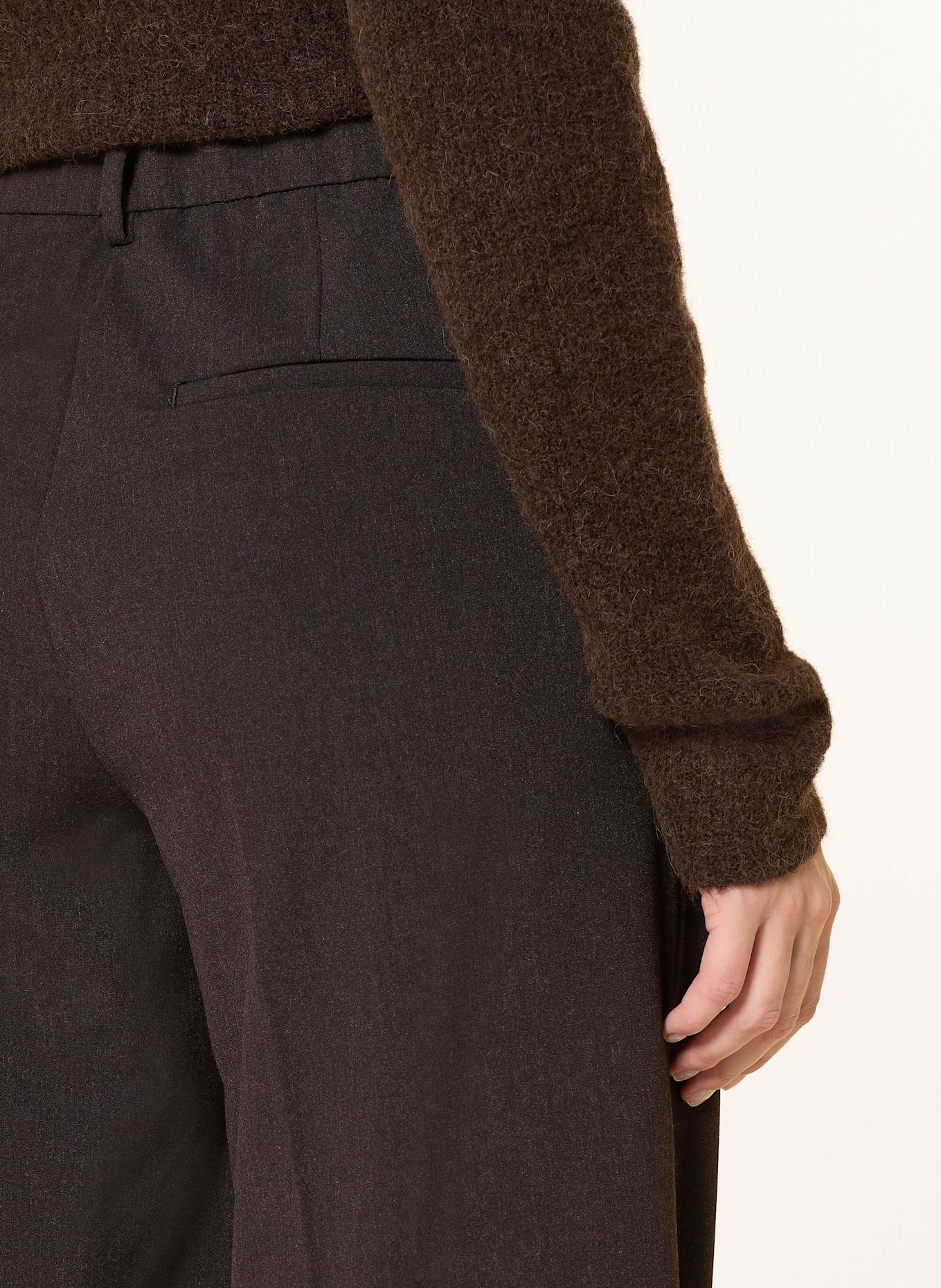 OPUS PANTS Wide leg trousers MOIRA SOUL: DARK BROWN