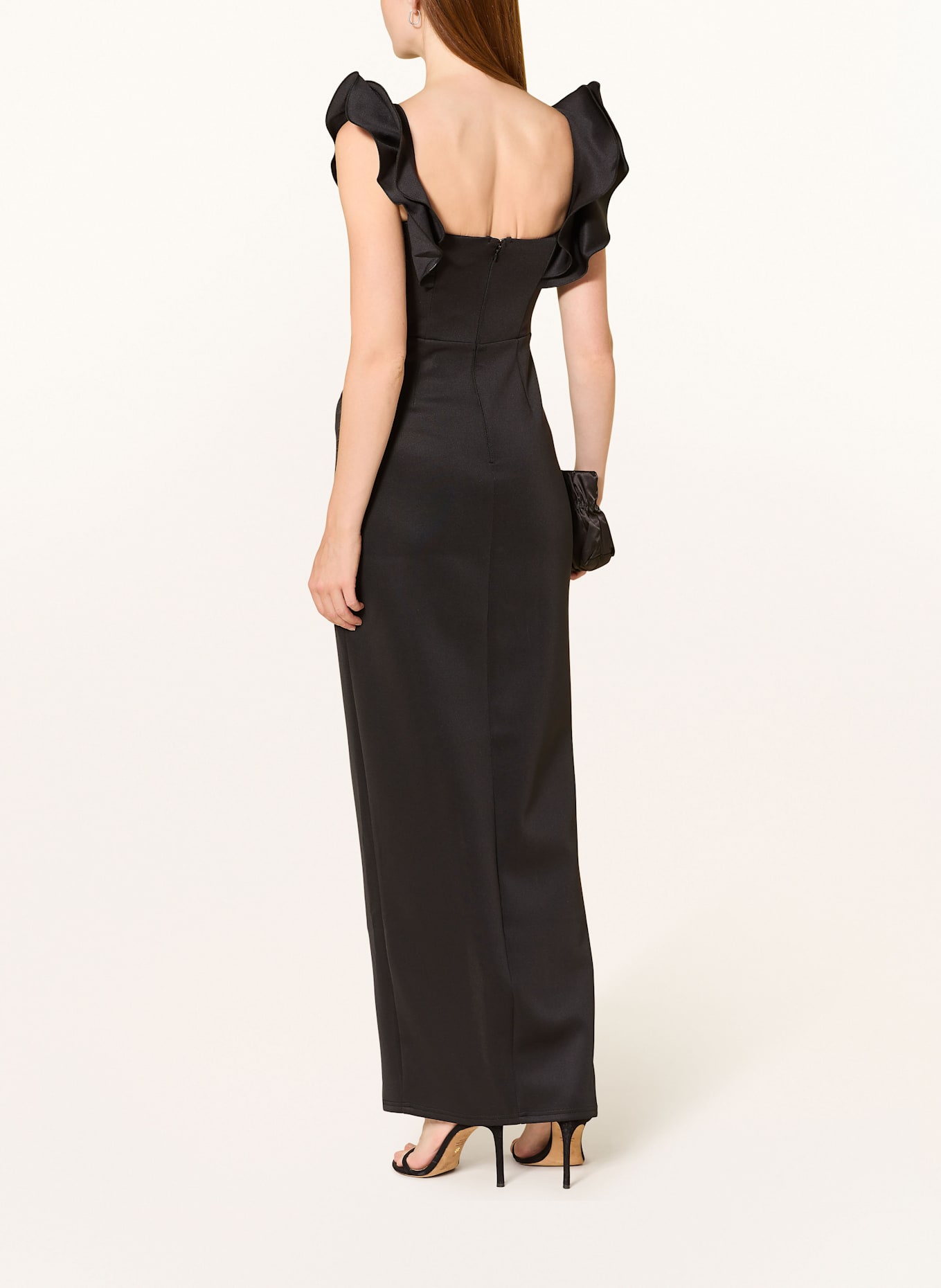 LIPSY Abendkleid mit Volants: SCHWARZ