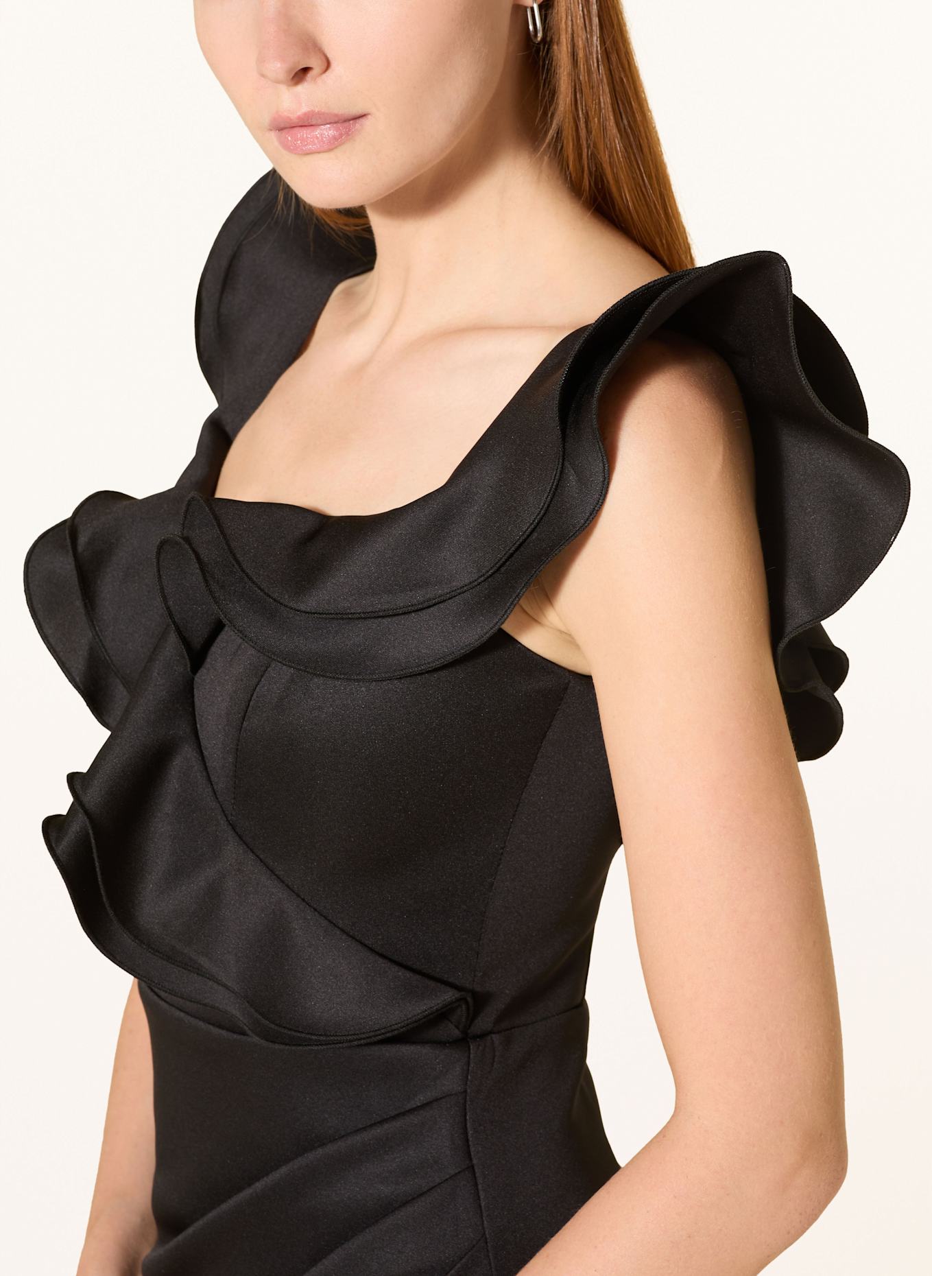 LIPSY Abendkleid mit Volants: SCHWARZ