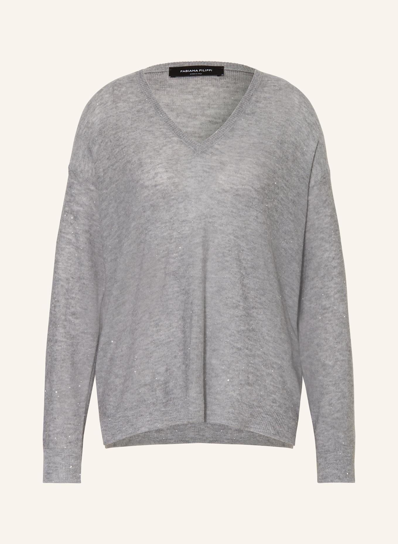 FABIANA FILIPPI Pullover mit Pailletten: GRAU