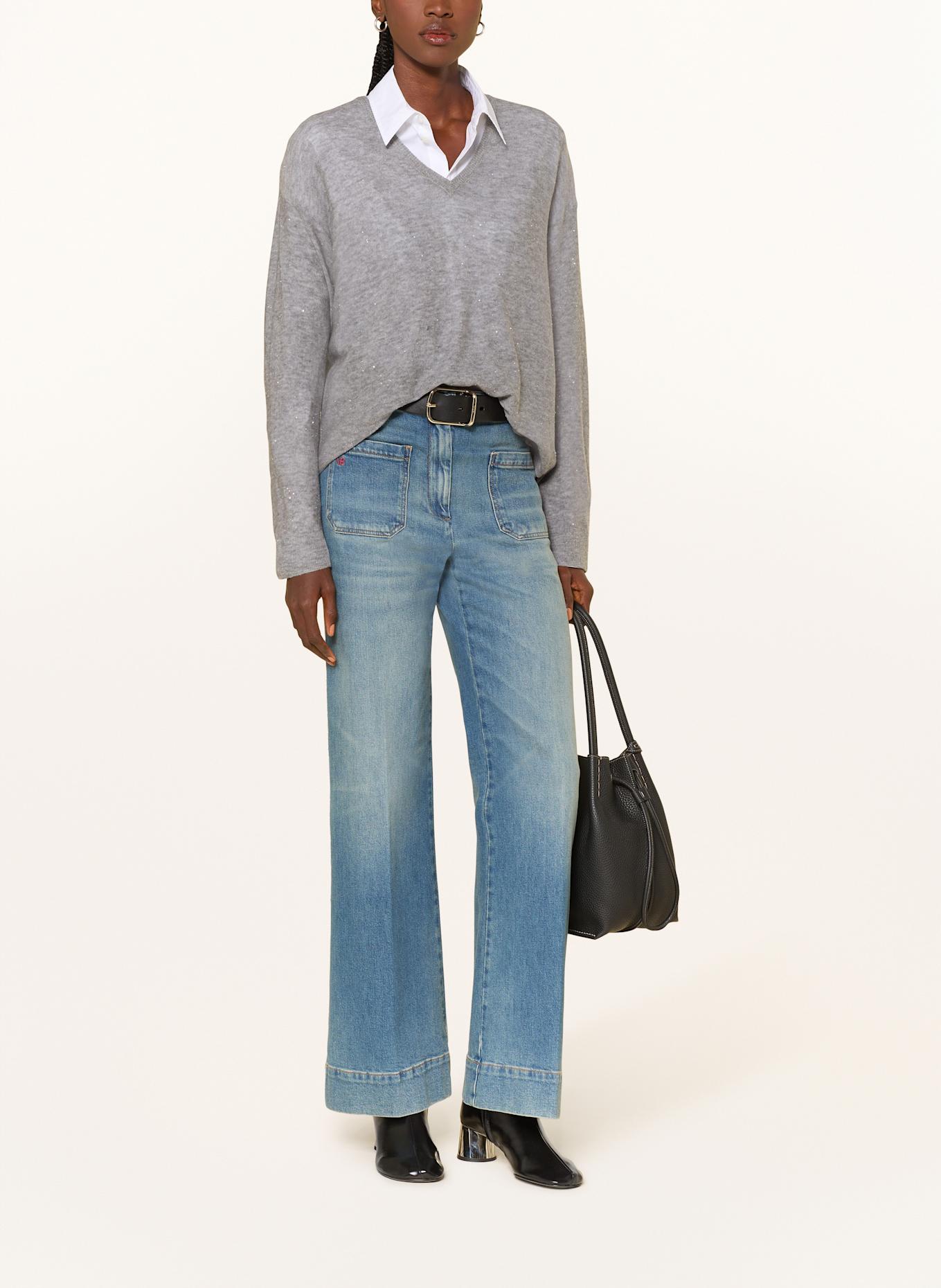 FABIANA FILIPPI Pullover mit Pailletten: GRAU