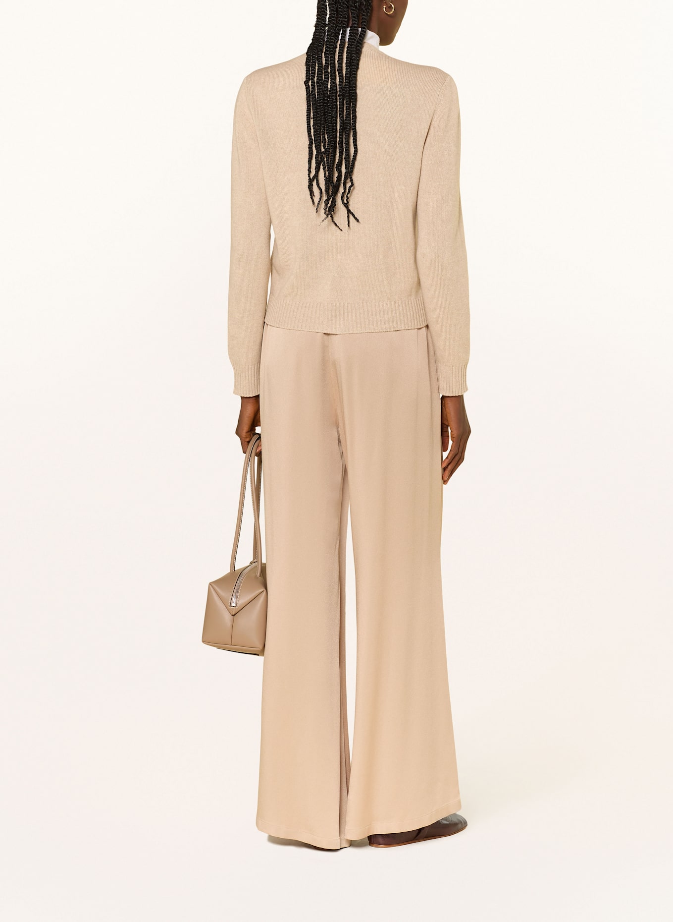 FABIANA FILIPPI Strickjacke mit Schmucksteinen: HELLBRAUN