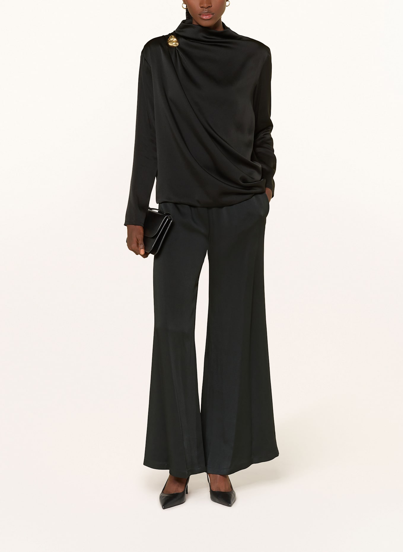 FABIANA FILIPPI Blusenshirt aus Satin: SCHWARZ