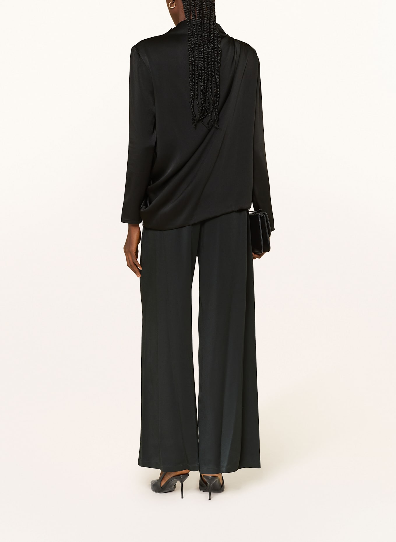 FABIANA FILIPPI Blusenshirt aus Satin: SCHWARZ