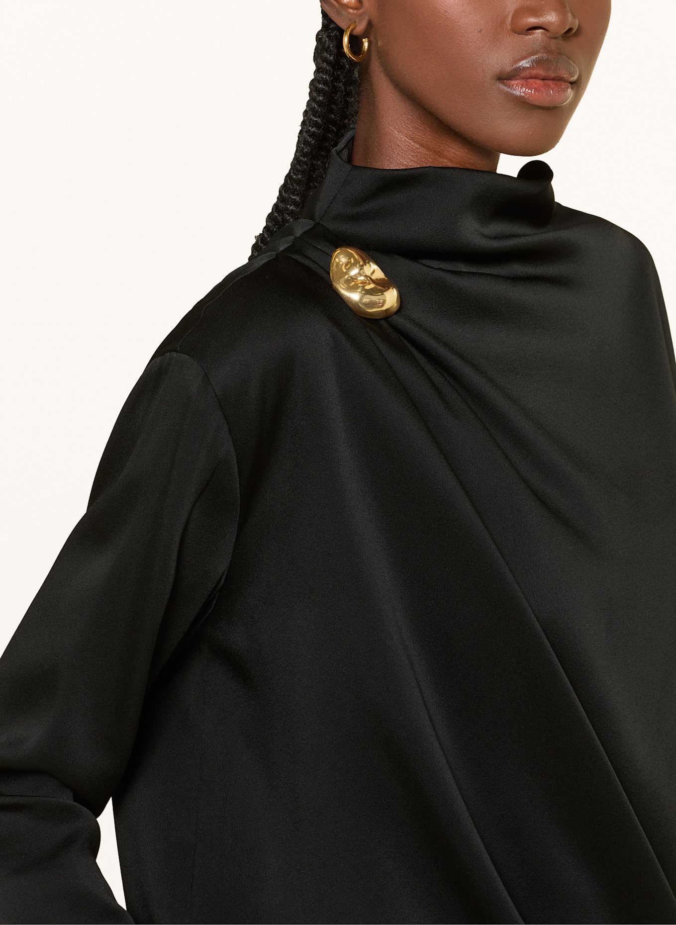 FABIANA FILIPPI Blusenshirt aus Satin: SCHWARZ