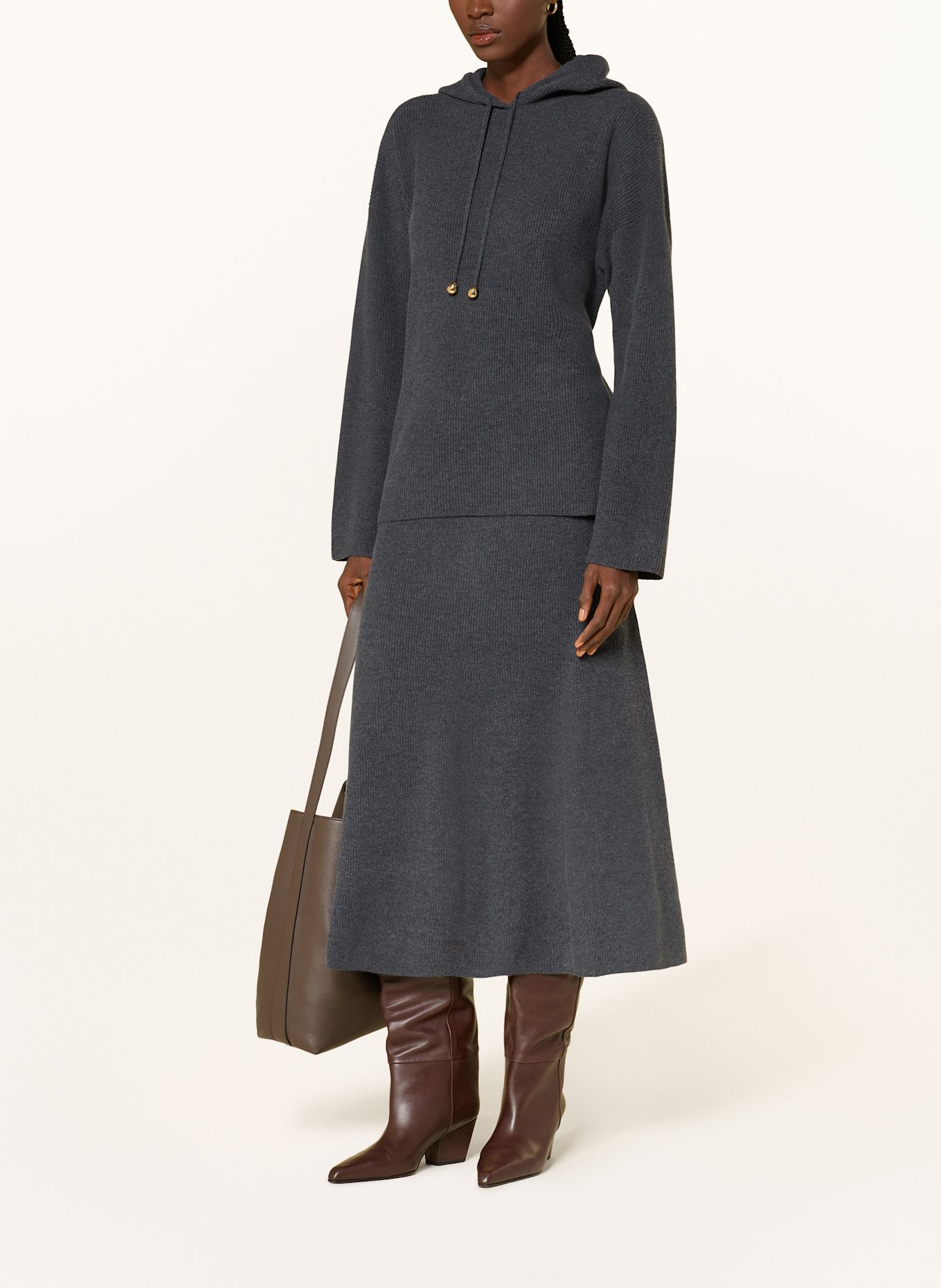 FABIANA FILIPPI Strick-Hoodie: GRAU